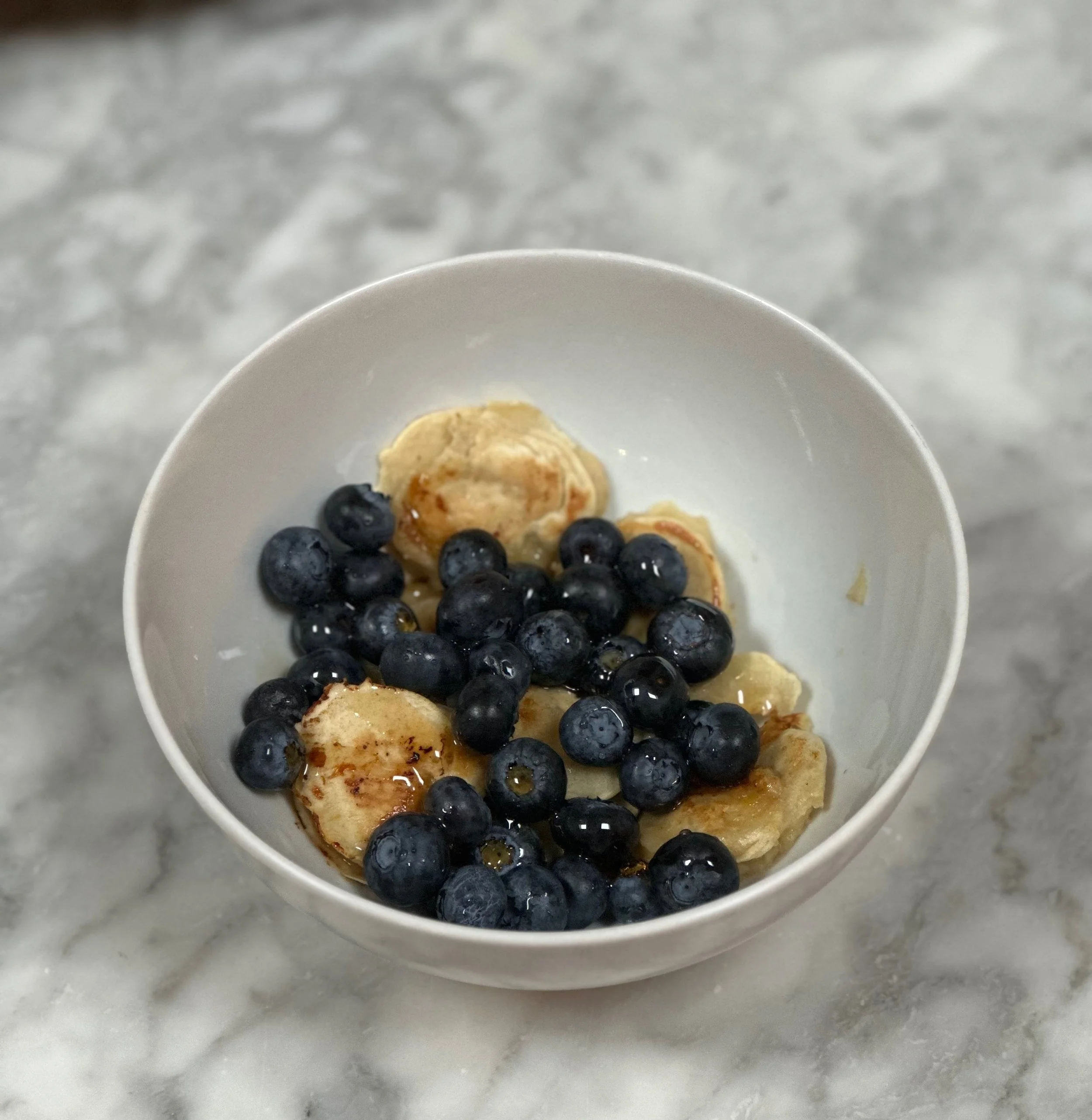 EATS: Silver Dollar Banana Pancakes with Blueberries 