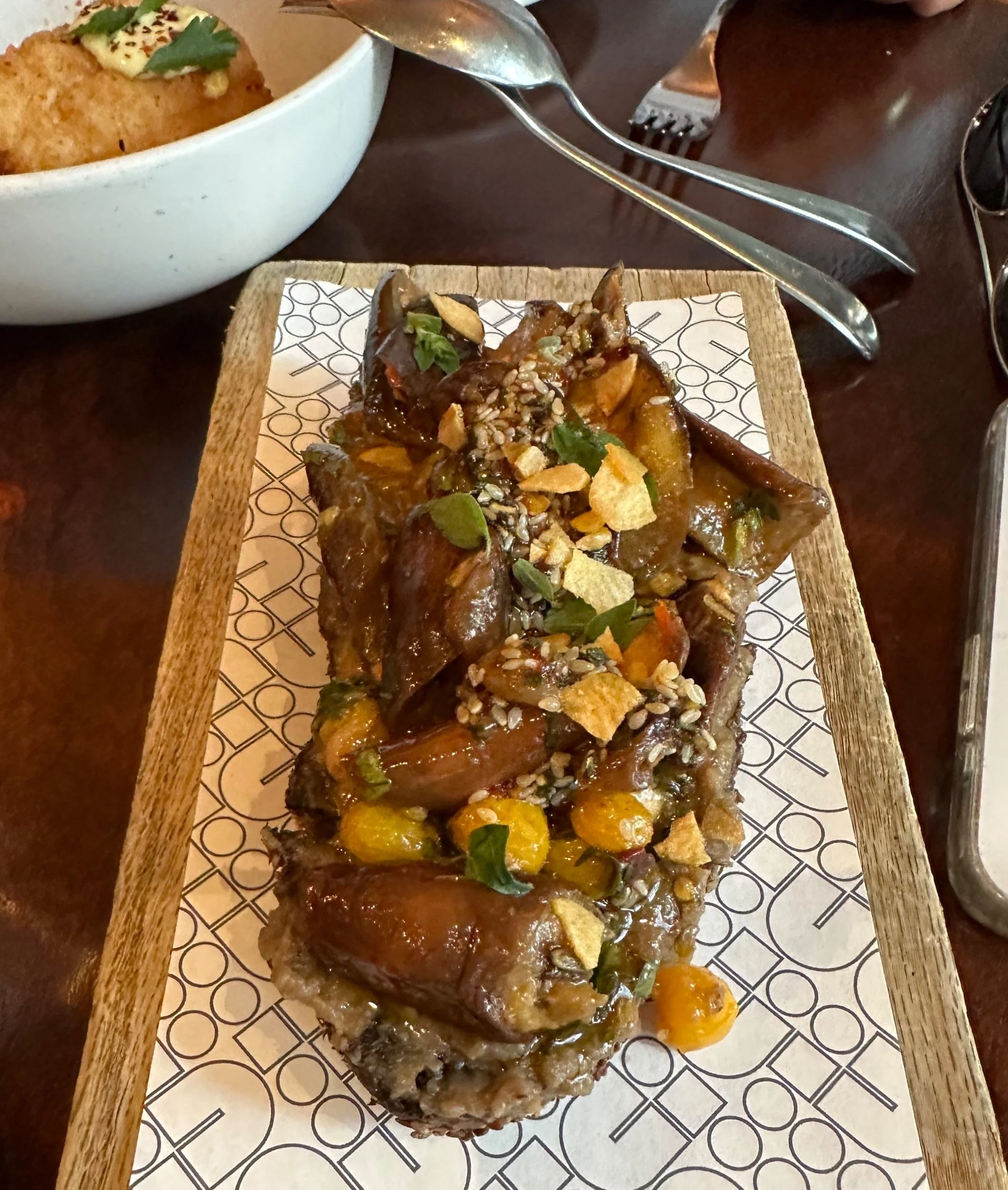  Smoked Eggplant Caponata, fettunta  