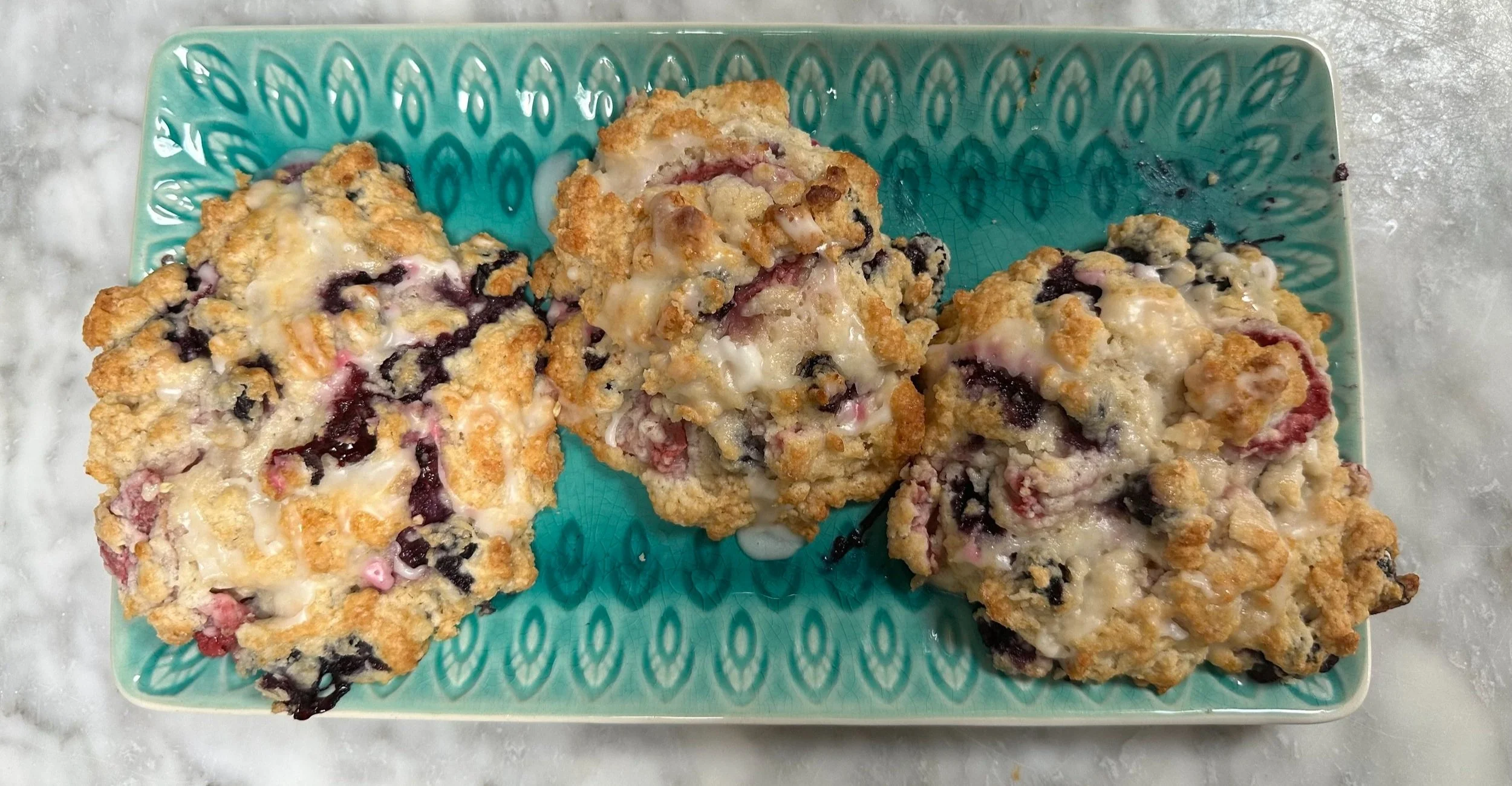 EATS: Berry Drop Biscuits with Lemon Glaze 