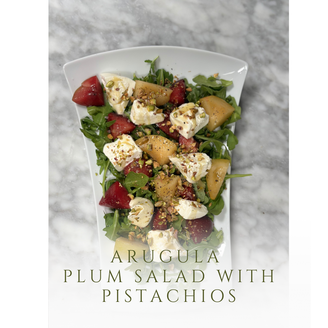 Arugula Plum Salad with Pistachios 
