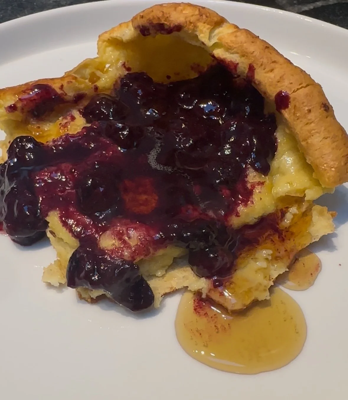 German Hotcakes with Blueberry Compote