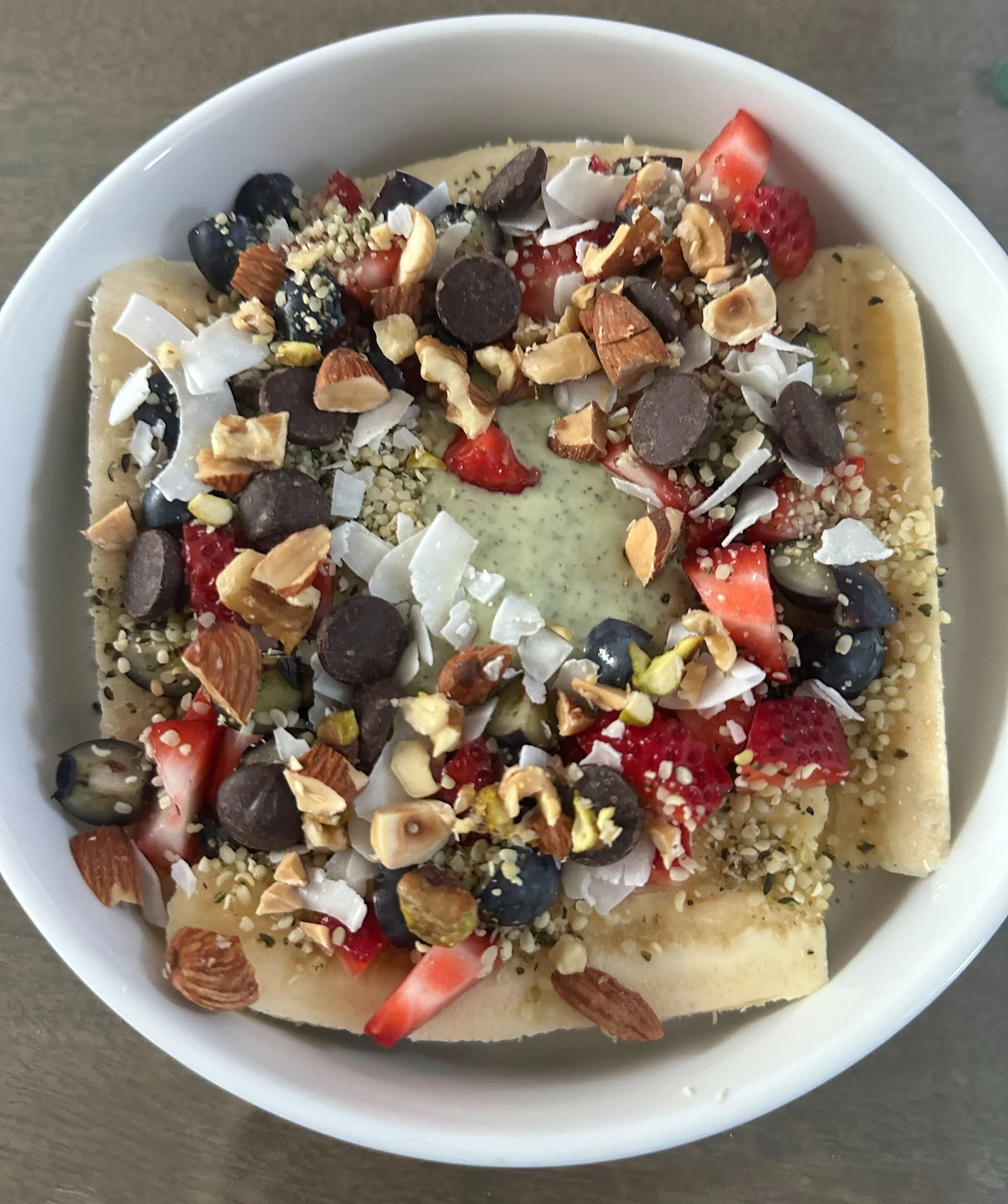 Vegan Matcha Banana Split Breakfast