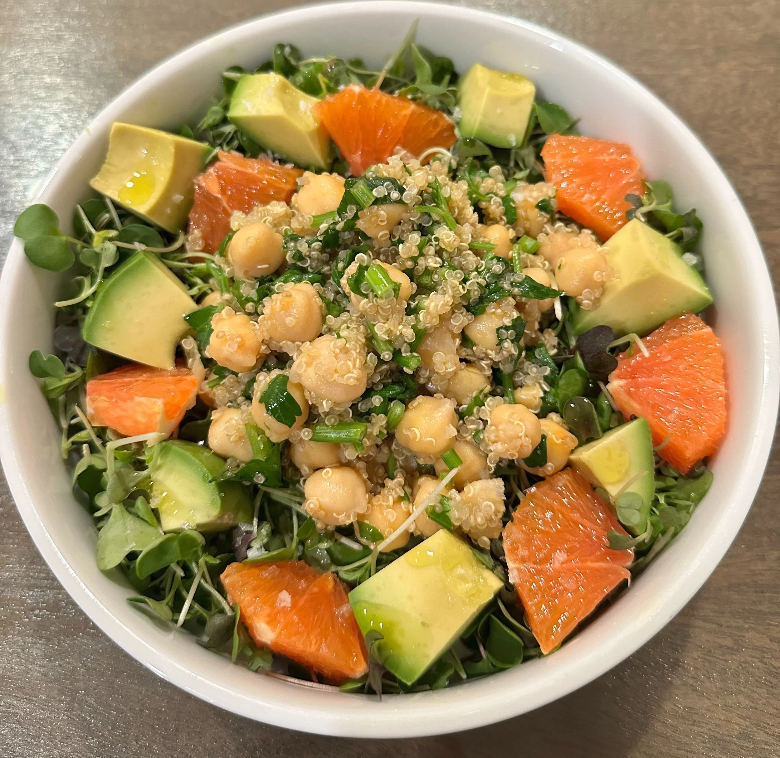 Vegan Dinner: Citrus Quinoa Chickpea Bowl