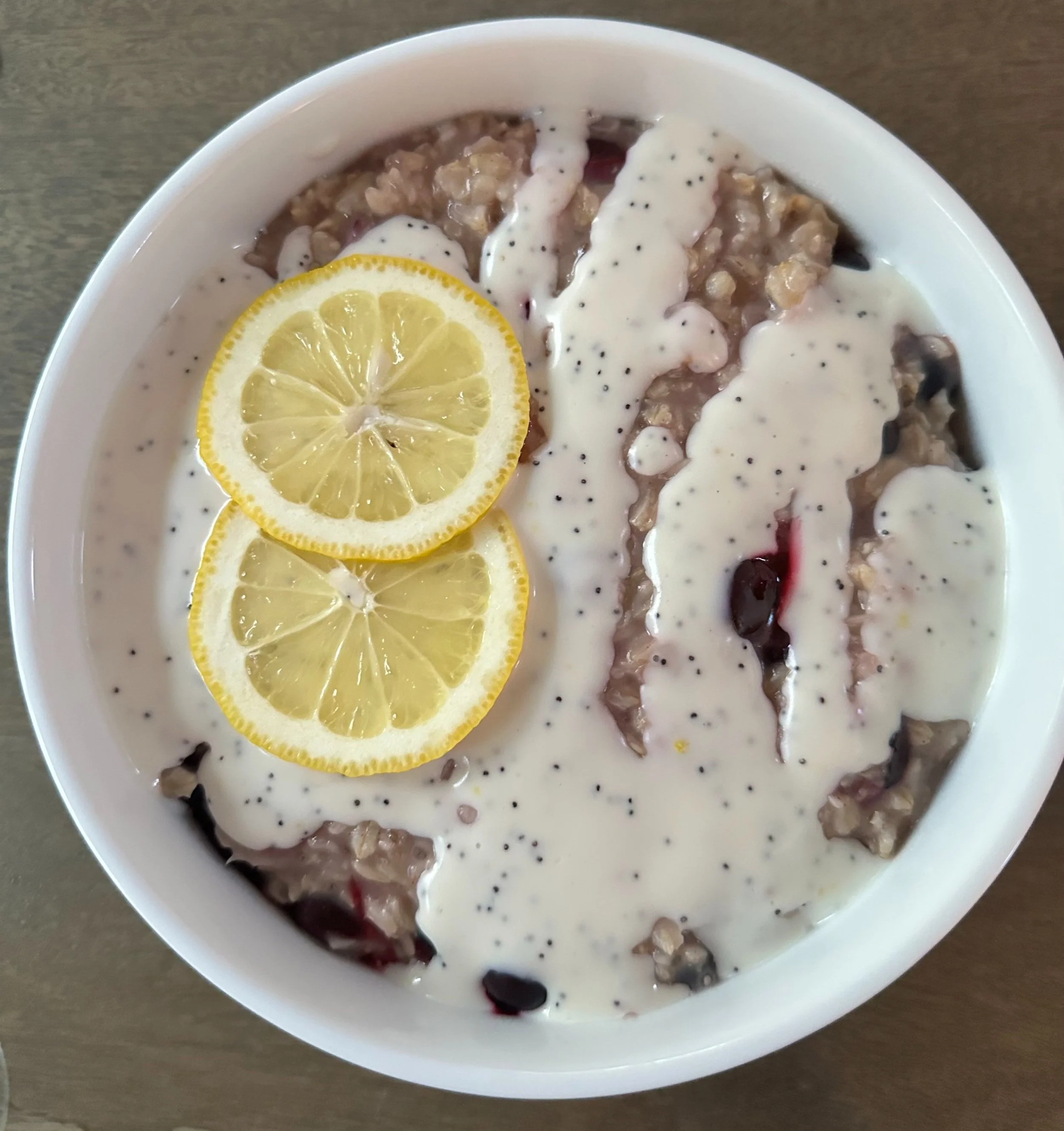 Lemon Poppy Seed Blueberry Oatmeal Bowl