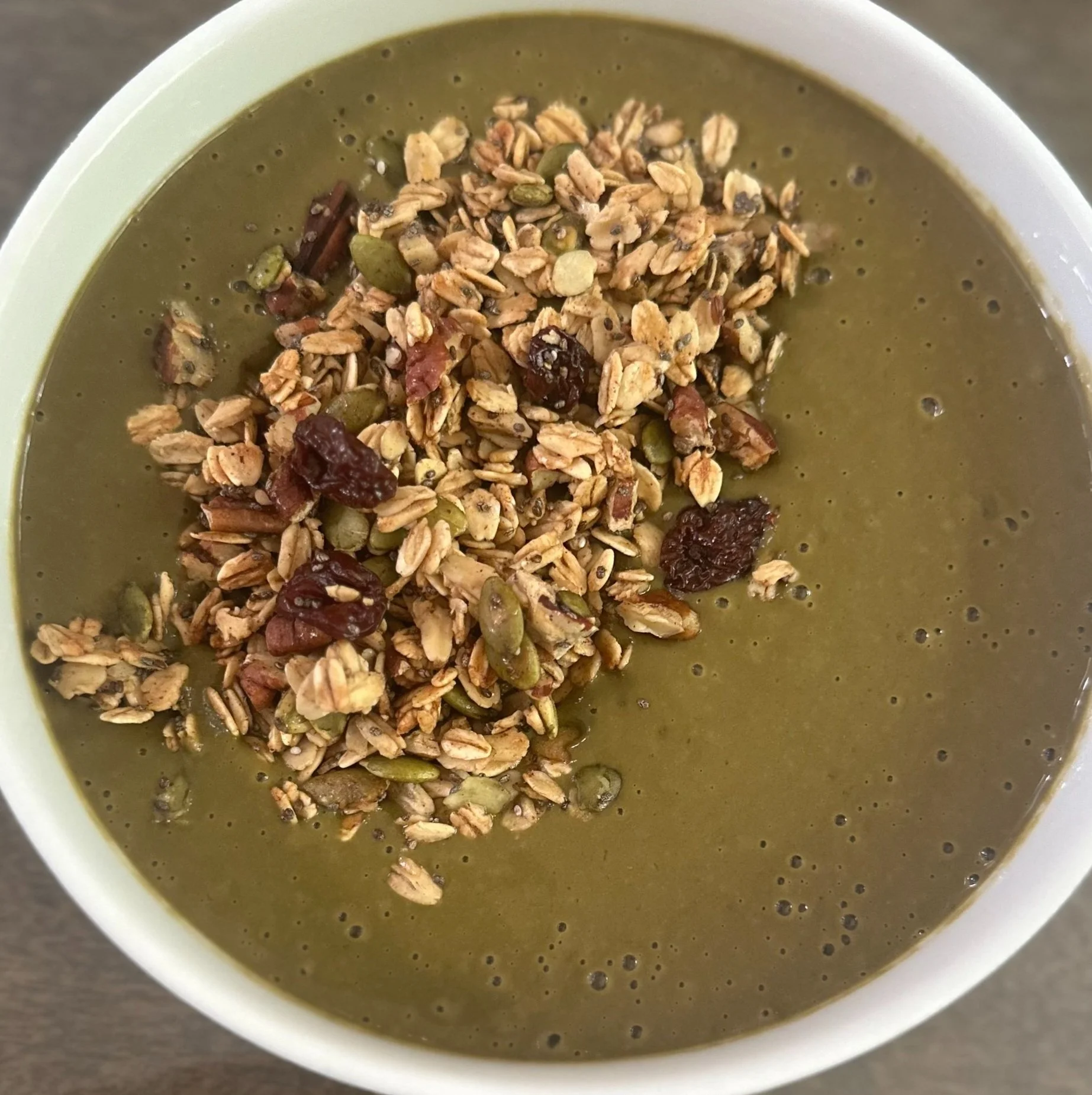 Tropical Green Smoothie Bowl with Cacao &amp; Granola