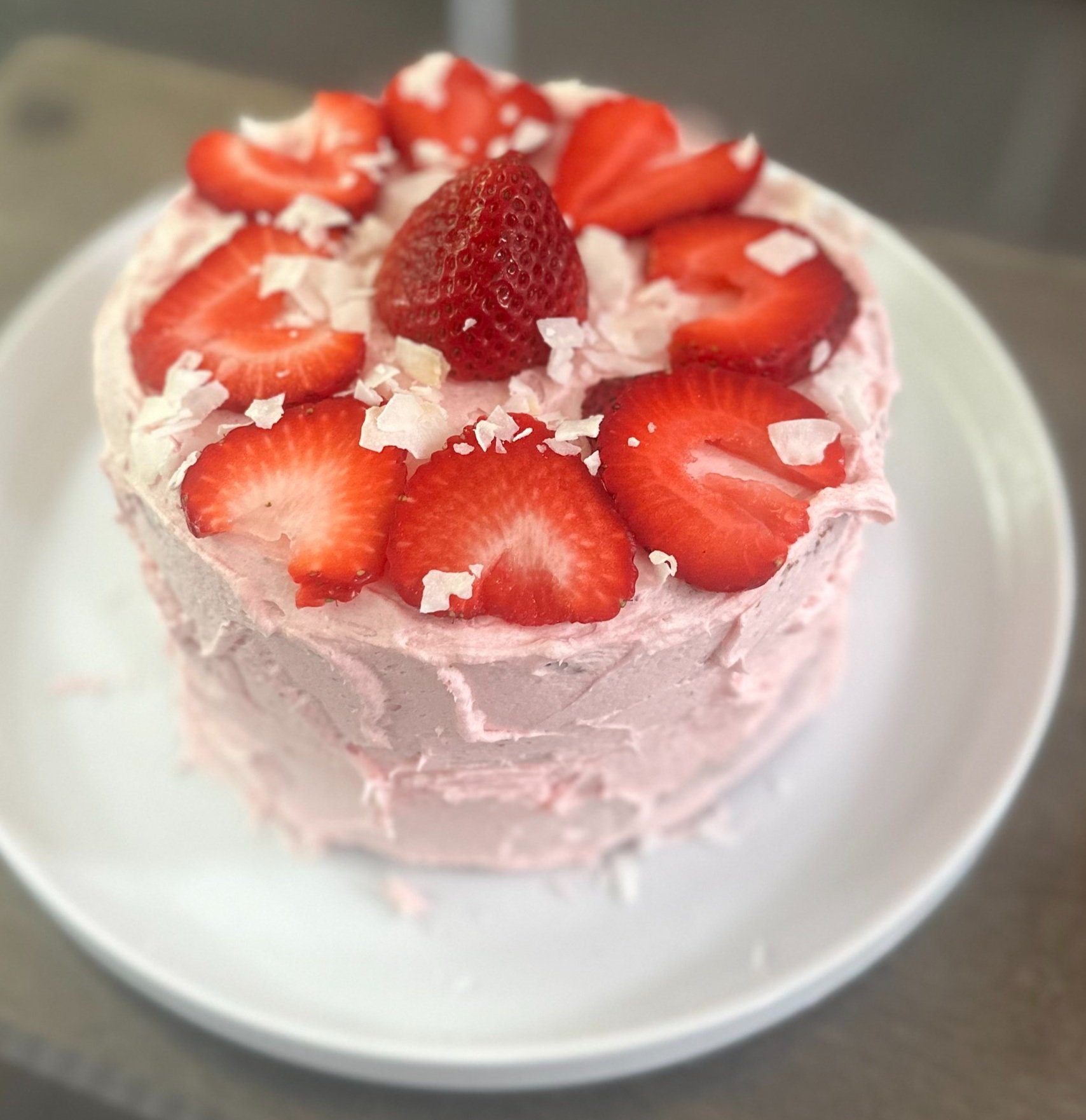 Vegan Strawberry Birthday Cake