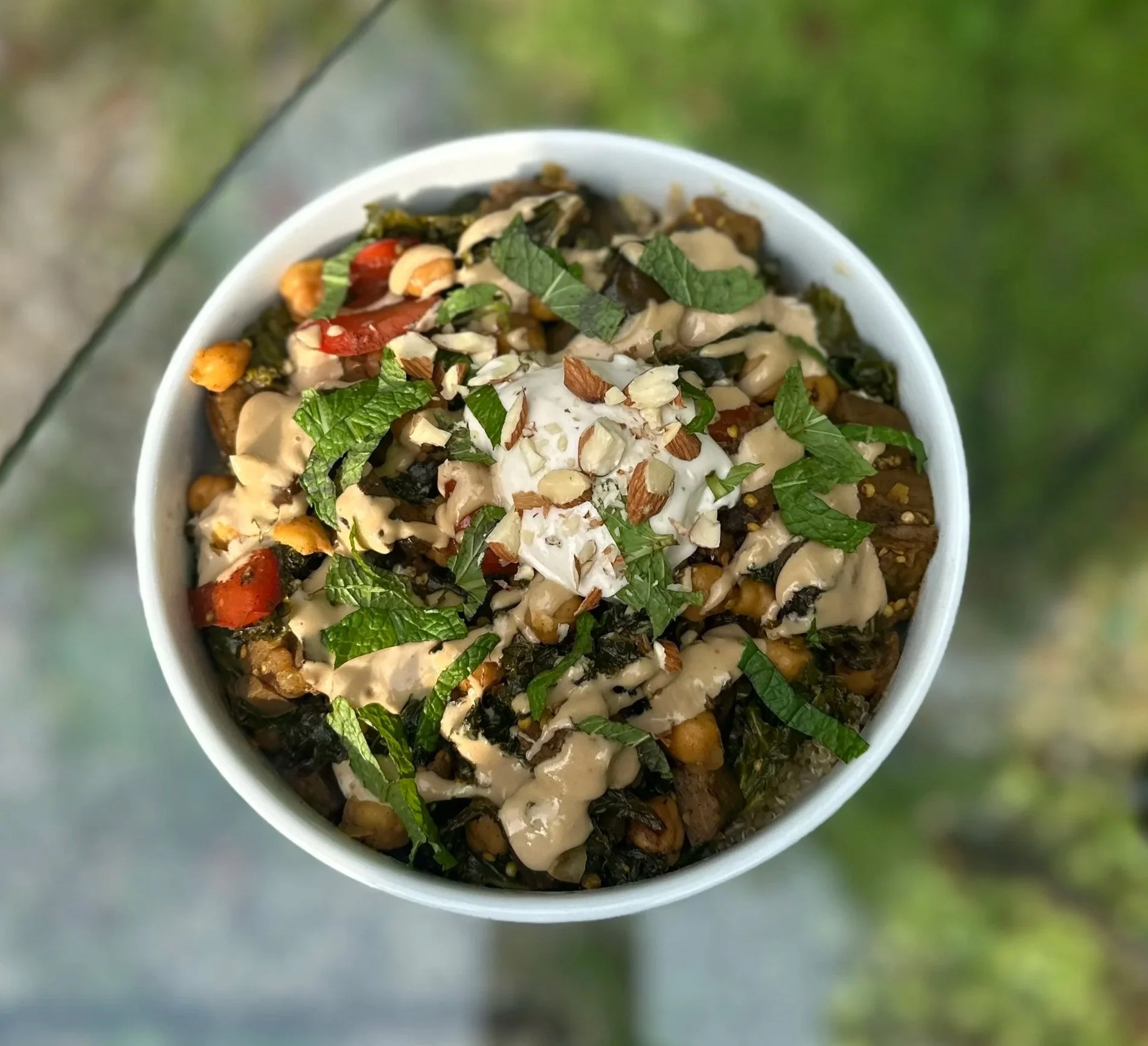 Moroccan-Spiced Eggplant &amp; Chickpea Quinoa Bowl