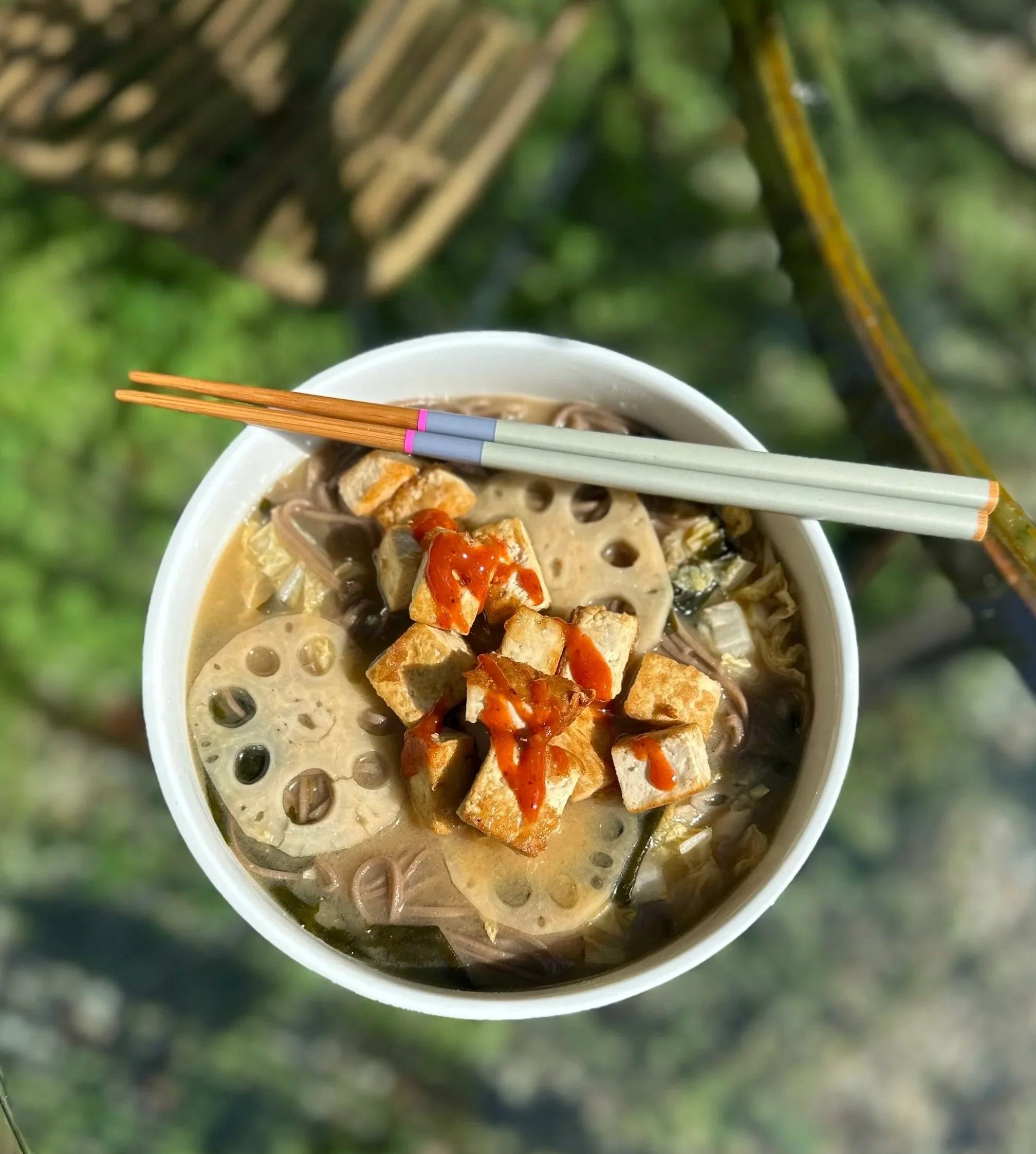 Miso-Ginger Soba Noodle Bowl with Crispy Tofu and Vegetables