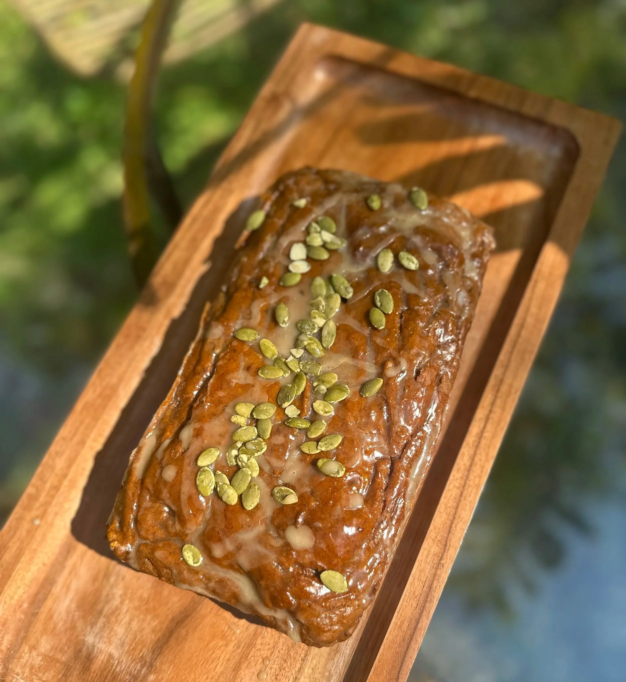 Vegan Pumpkin Loaf with Maple Glaze
