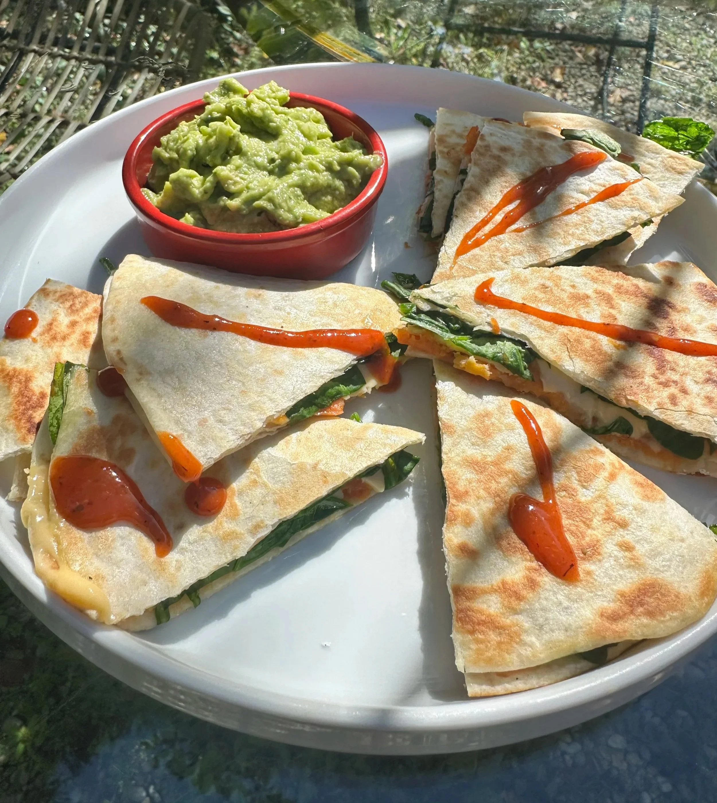 Yam &amp; Spinach Quesadillas (Vegan)