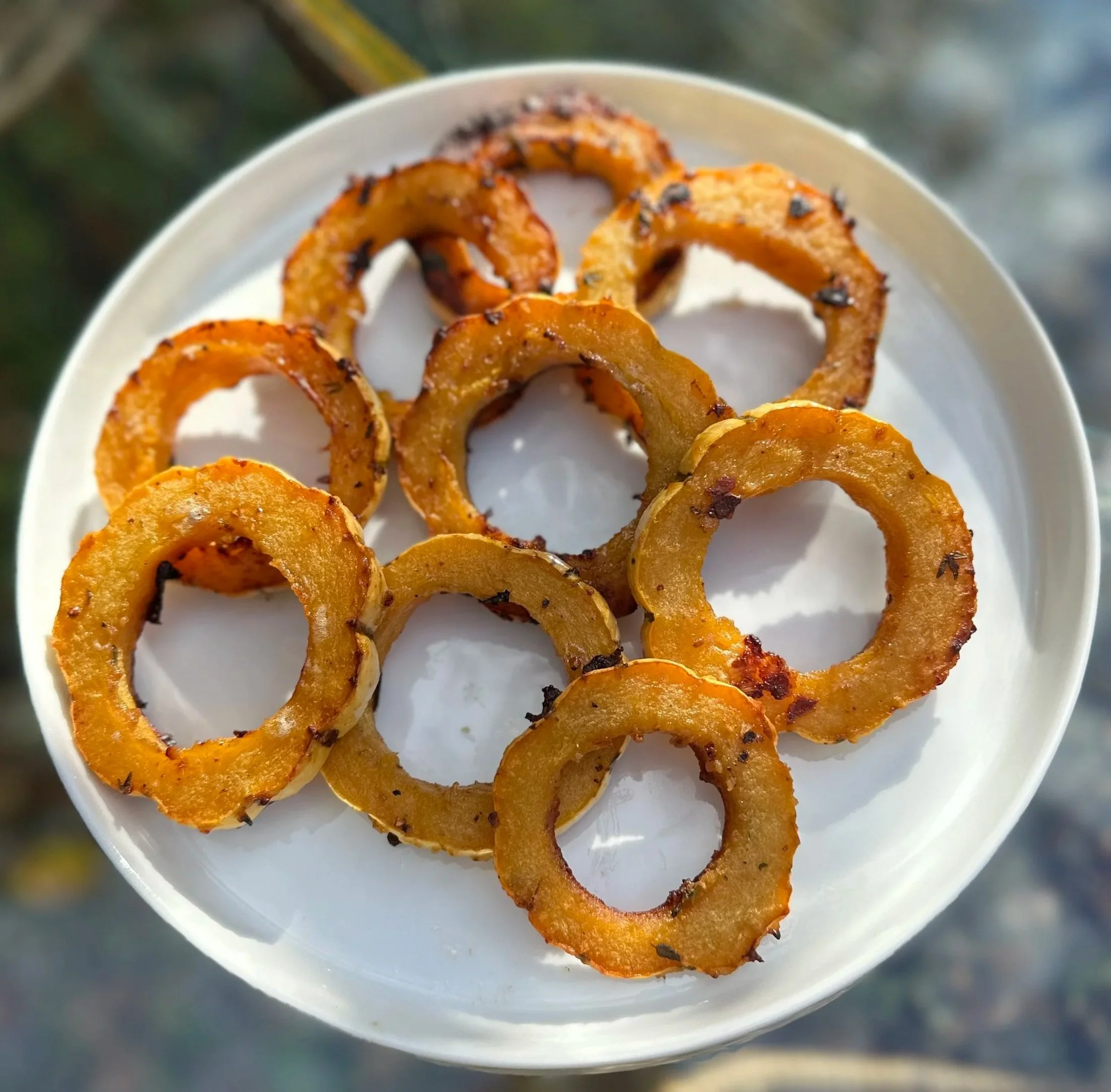 Roasted Maple Dijon Rosemary Delicata Squash Rings 