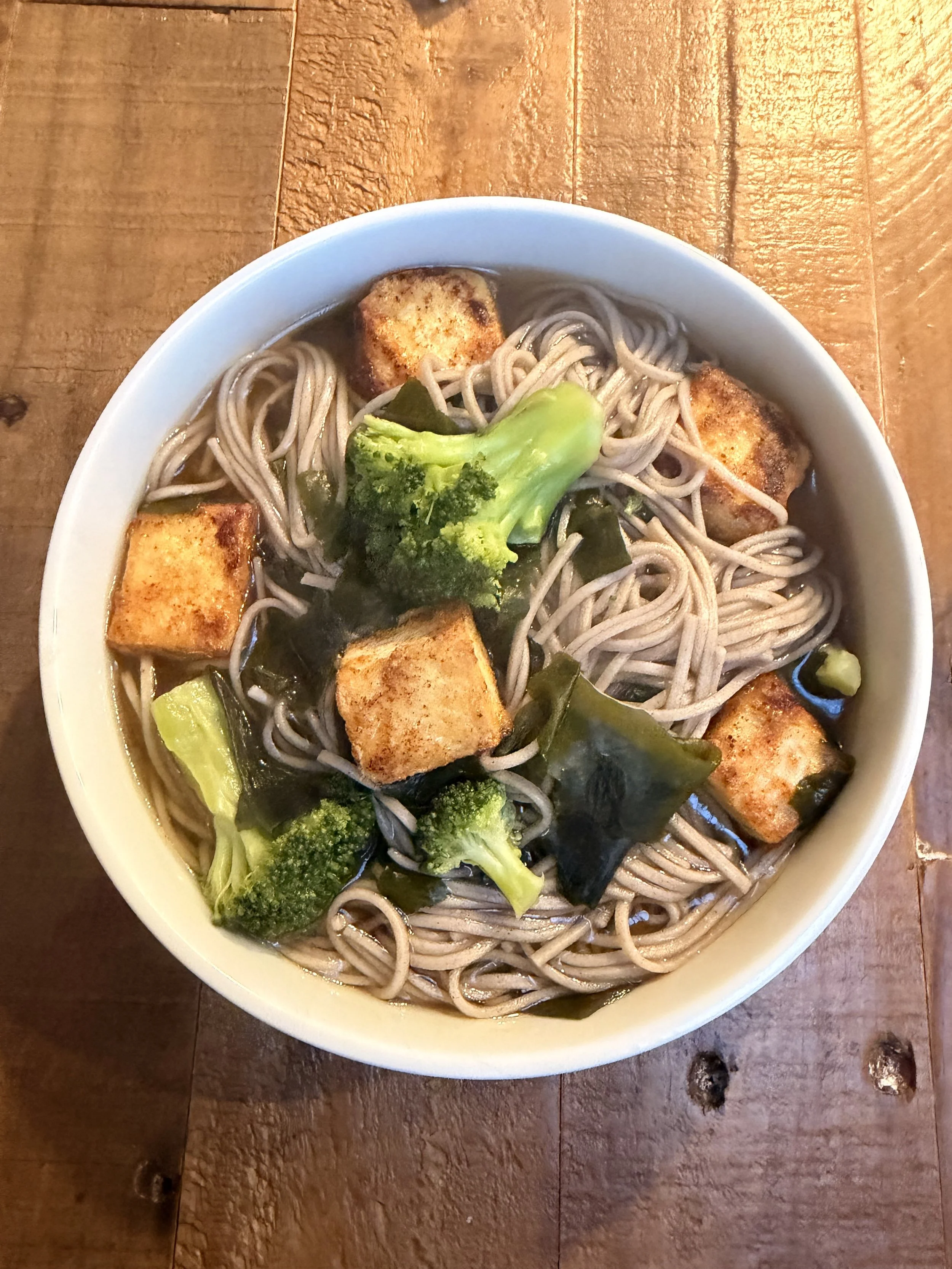 Vegan Udon Soup with Crispy Tofu