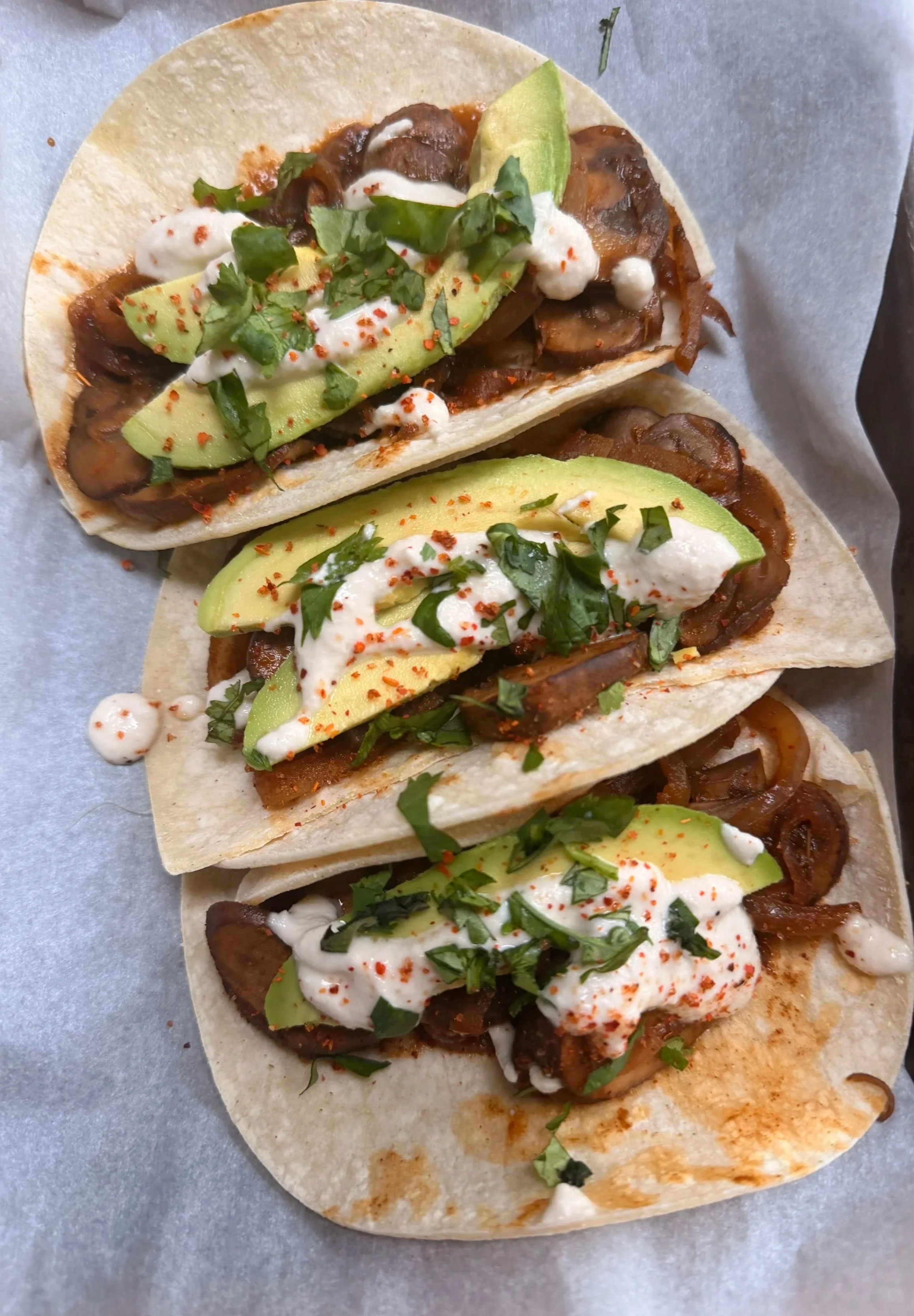 Mushroom Tacos with Cashew Crema