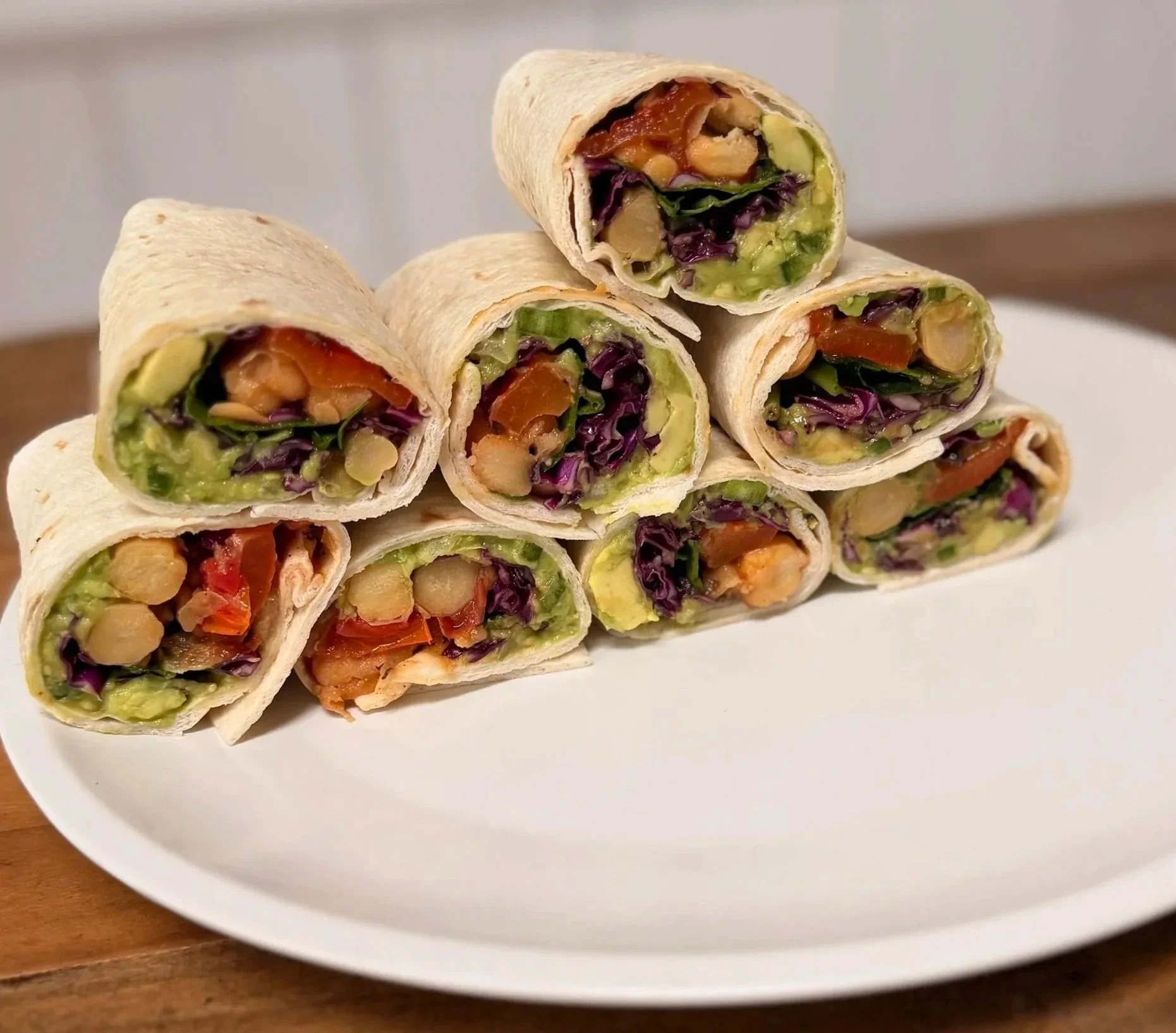 Avocado Chickpea Veggie Wraps