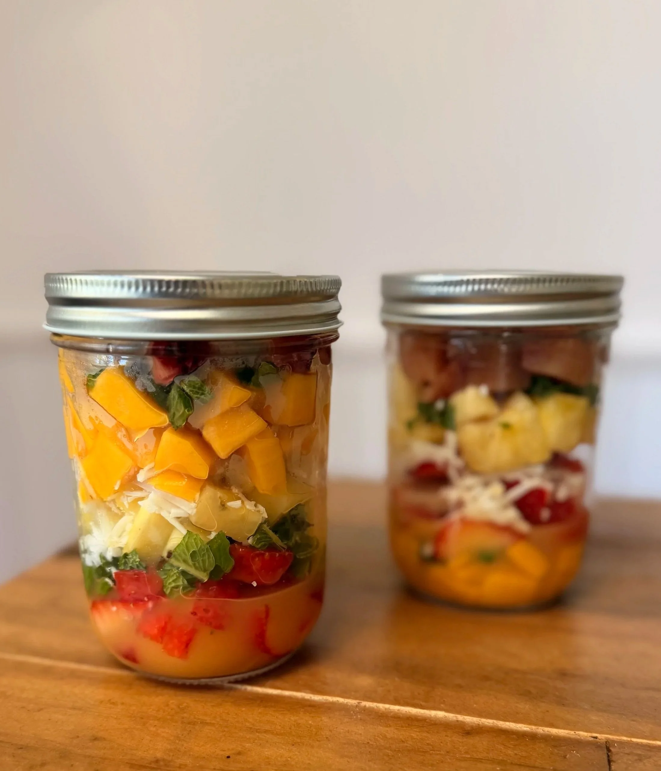 Citrus Mint Tropical Fruit Salad Jars