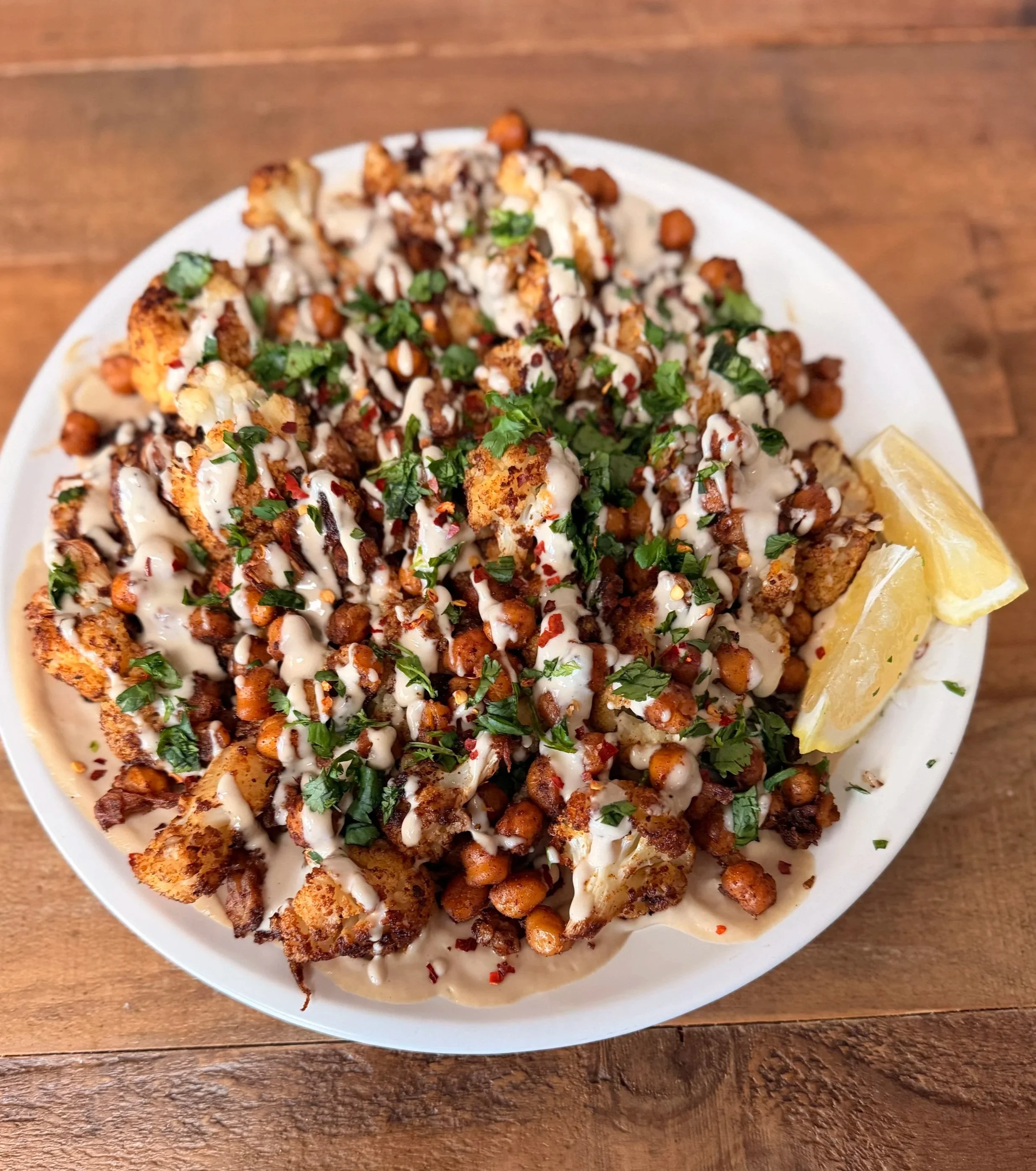 Roasted Cauliflower with Lemon Tahini Sauce