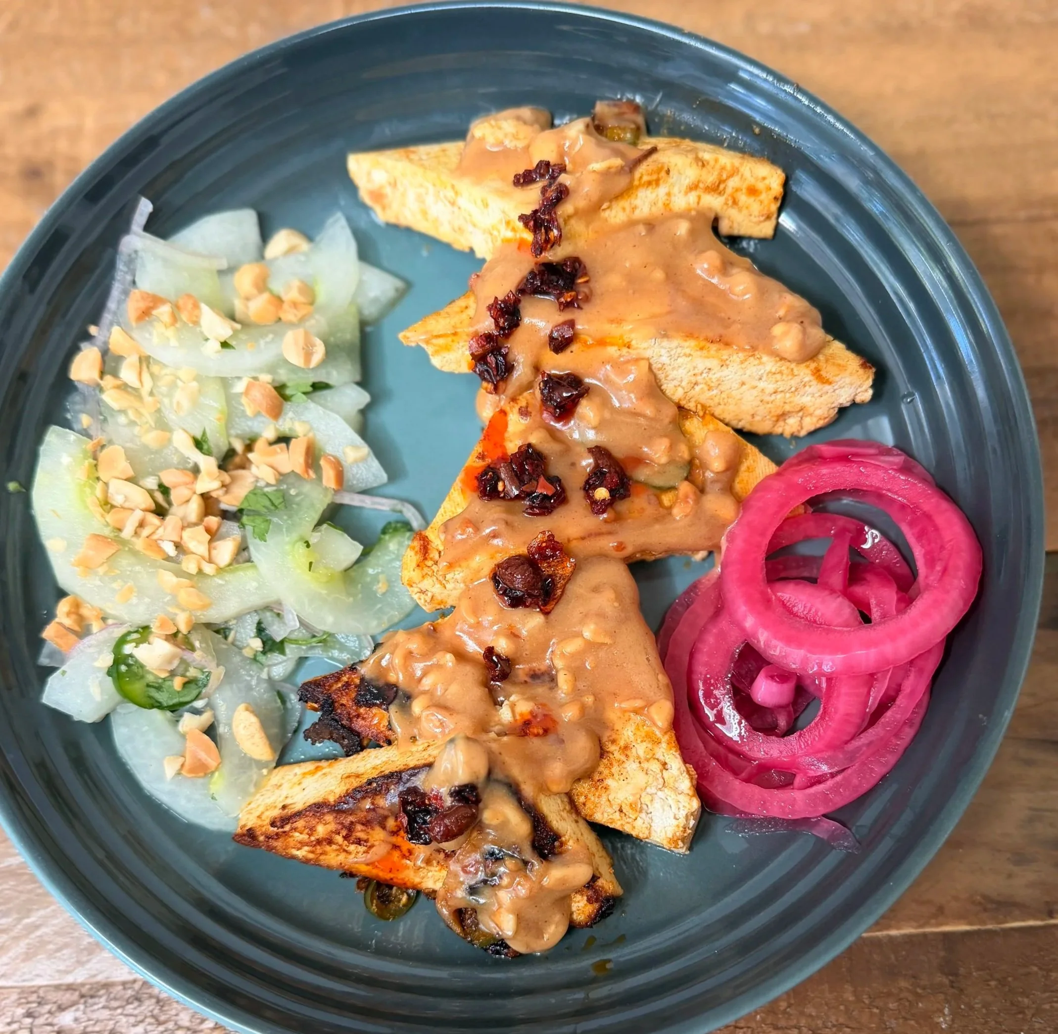 Thai Tofu Satay with Peanut Sauce &amp; Thai Cucumber Salad
