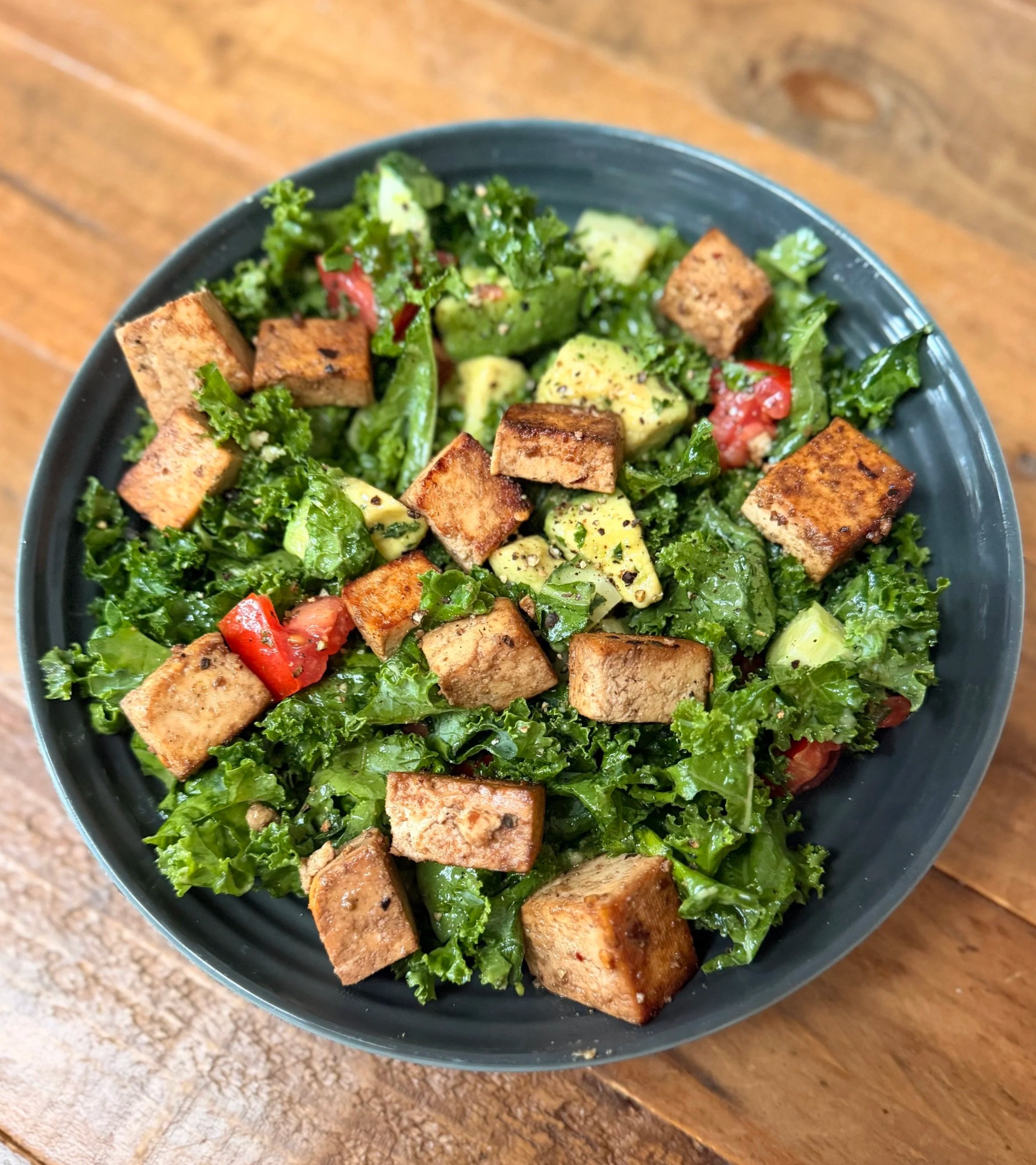 Kale &amp; Crispy Balsamic Tofu Salad