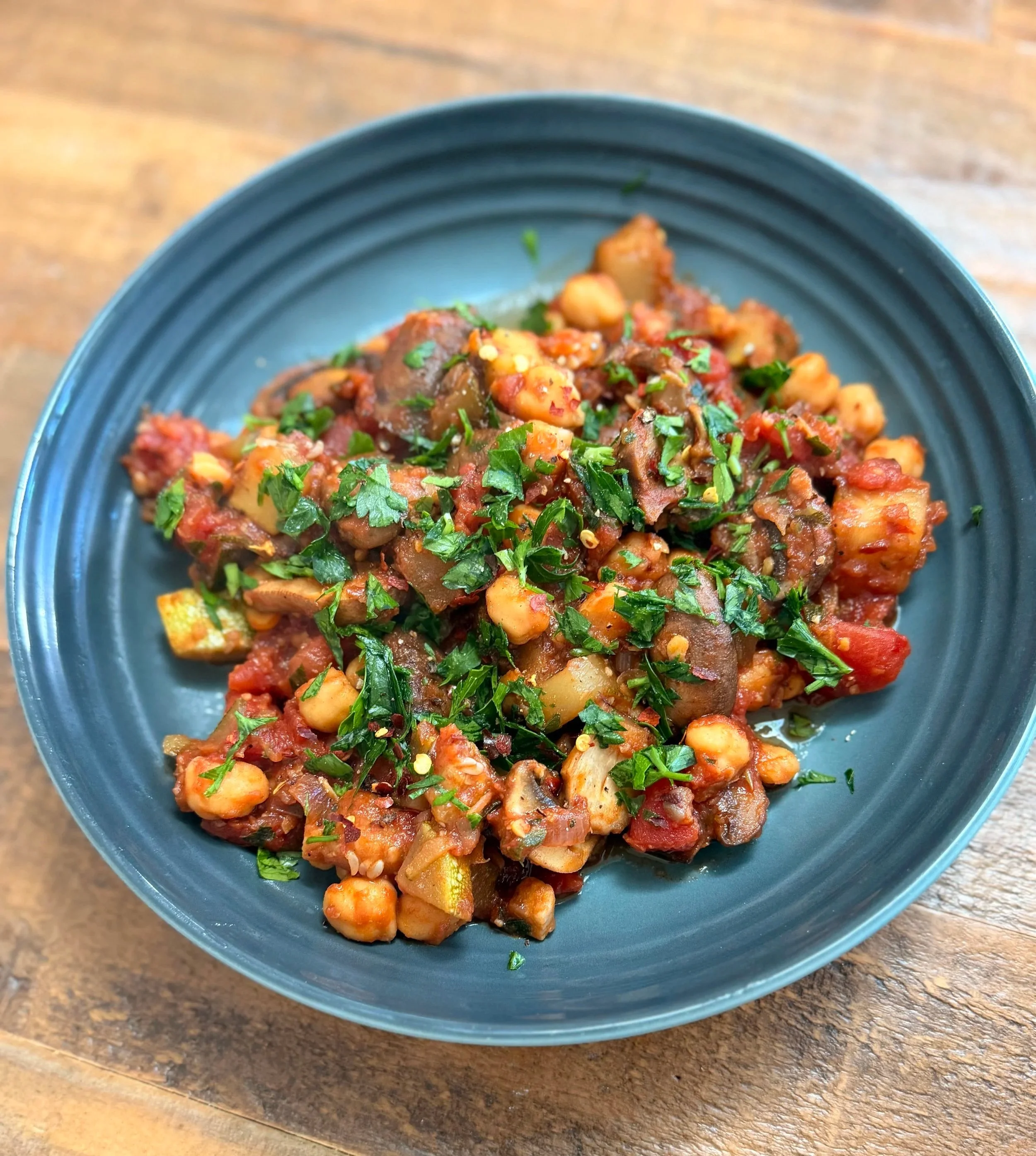Creamy Balsamic Chickpea &amp; Mushroom Stew