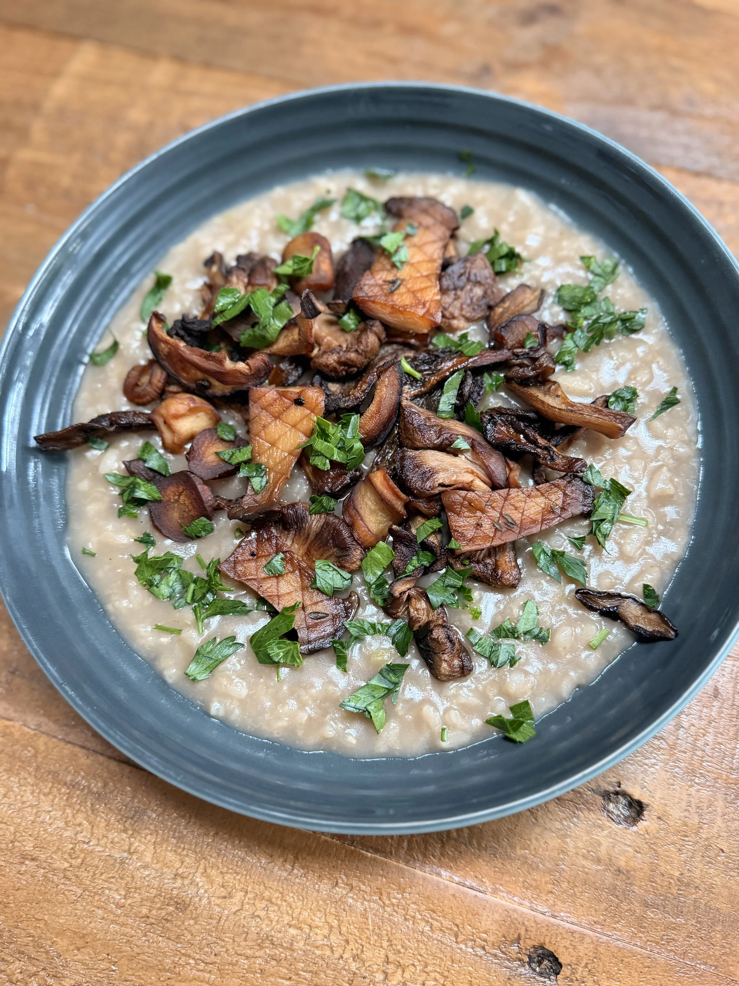 Vegan Mushroom Risotto with Wild Mushrooms &amp; Truffle Oil