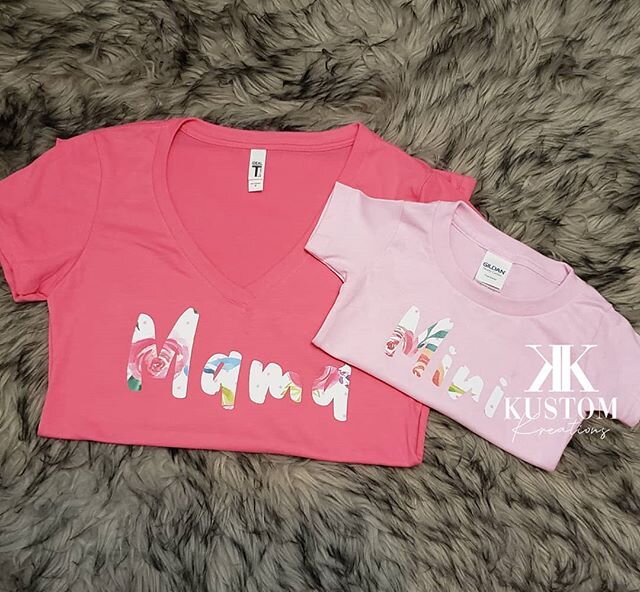 TBT | Mother's Day gift for my sister and her mini 💗🌺 Options are endless! Let me know your ideas so we can kreate a Kustom Kreation just for you 💜💜💜 #KustomKreations #customshirts #custommade #mothersday #mama #mini