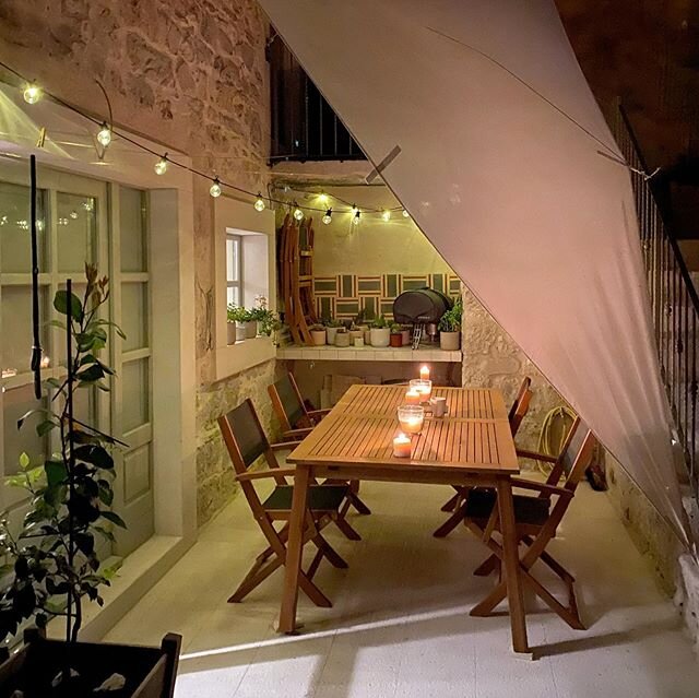 After ➡️ Before 
Our outside space is a wonderful sun trap, the perfect place to relax during the day. But by night it is even more gorgeous.
It definitely looks a lot better than it did at the end of last year! &bull;
The Old Townhouse 
Stari Grad, 