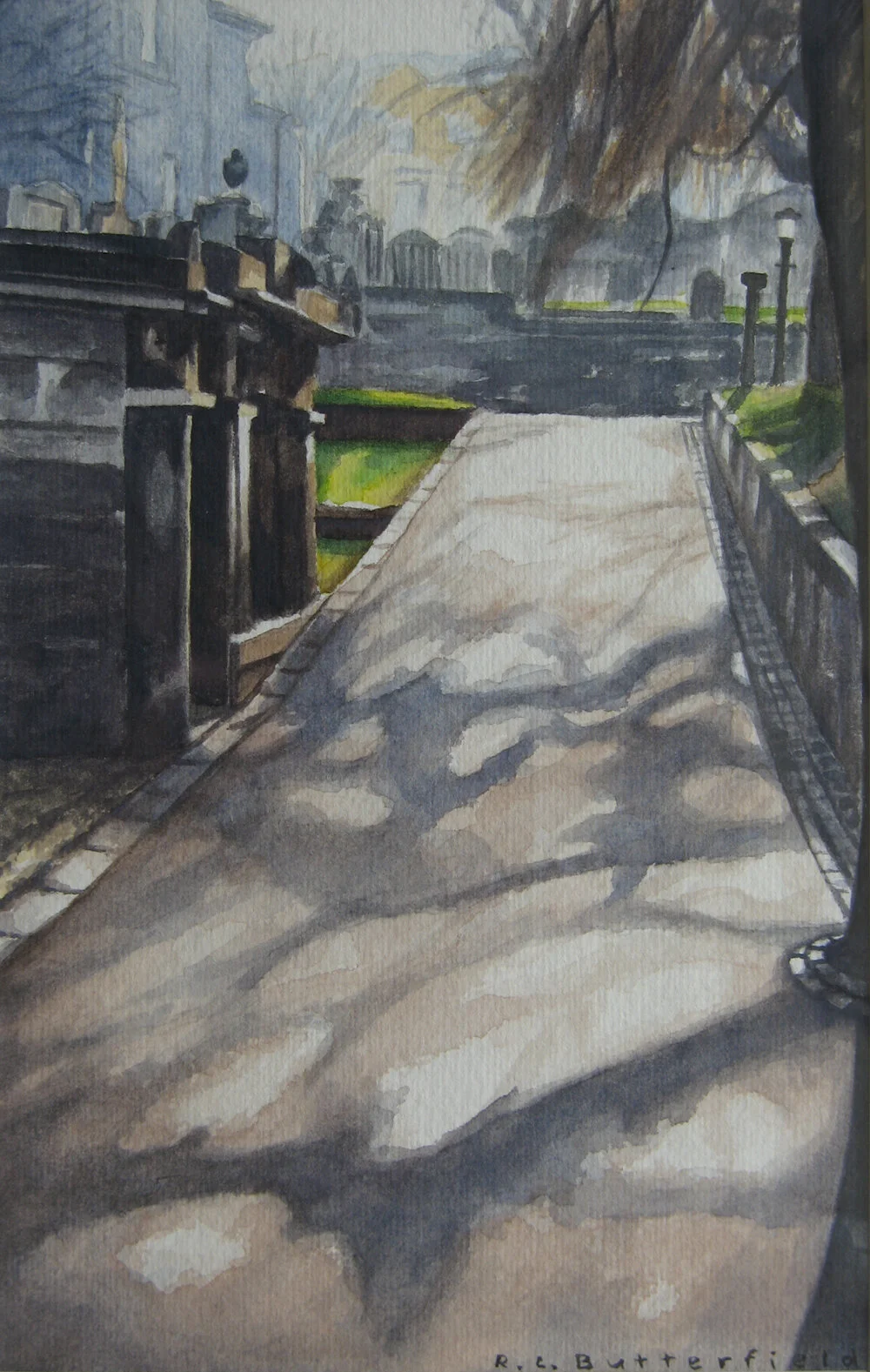Graveyard Gate watercolour 8.5” x 11” sold