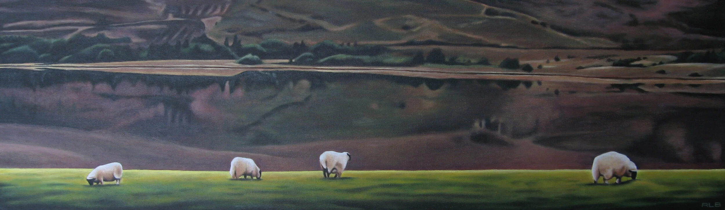 West Highland Sheep oil on canvas  29.5” x 8.75”  sold
