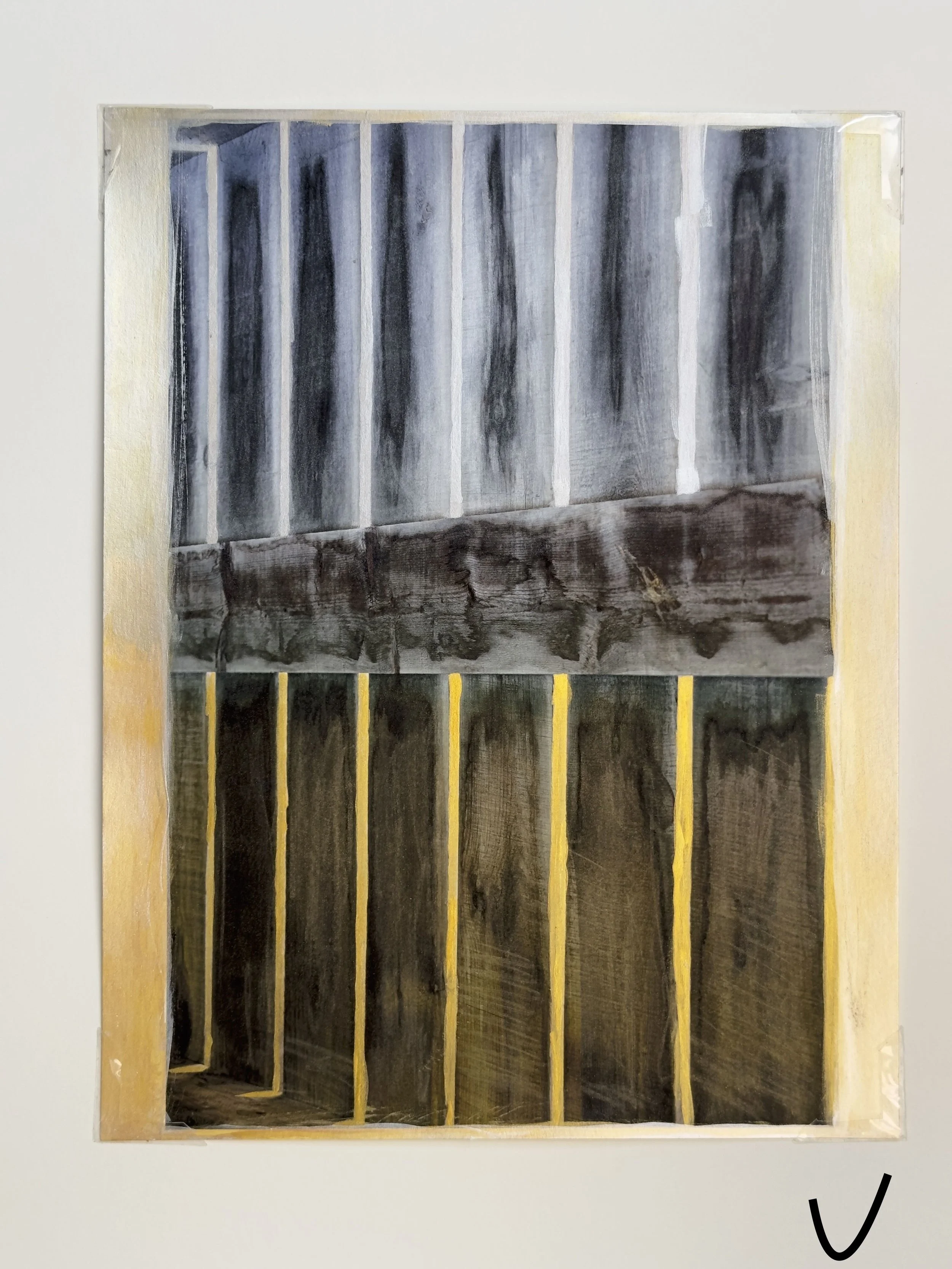 131. 'Light', Pigmented Ink Print with Iridescent Oil Pastel by Peg Harrigan