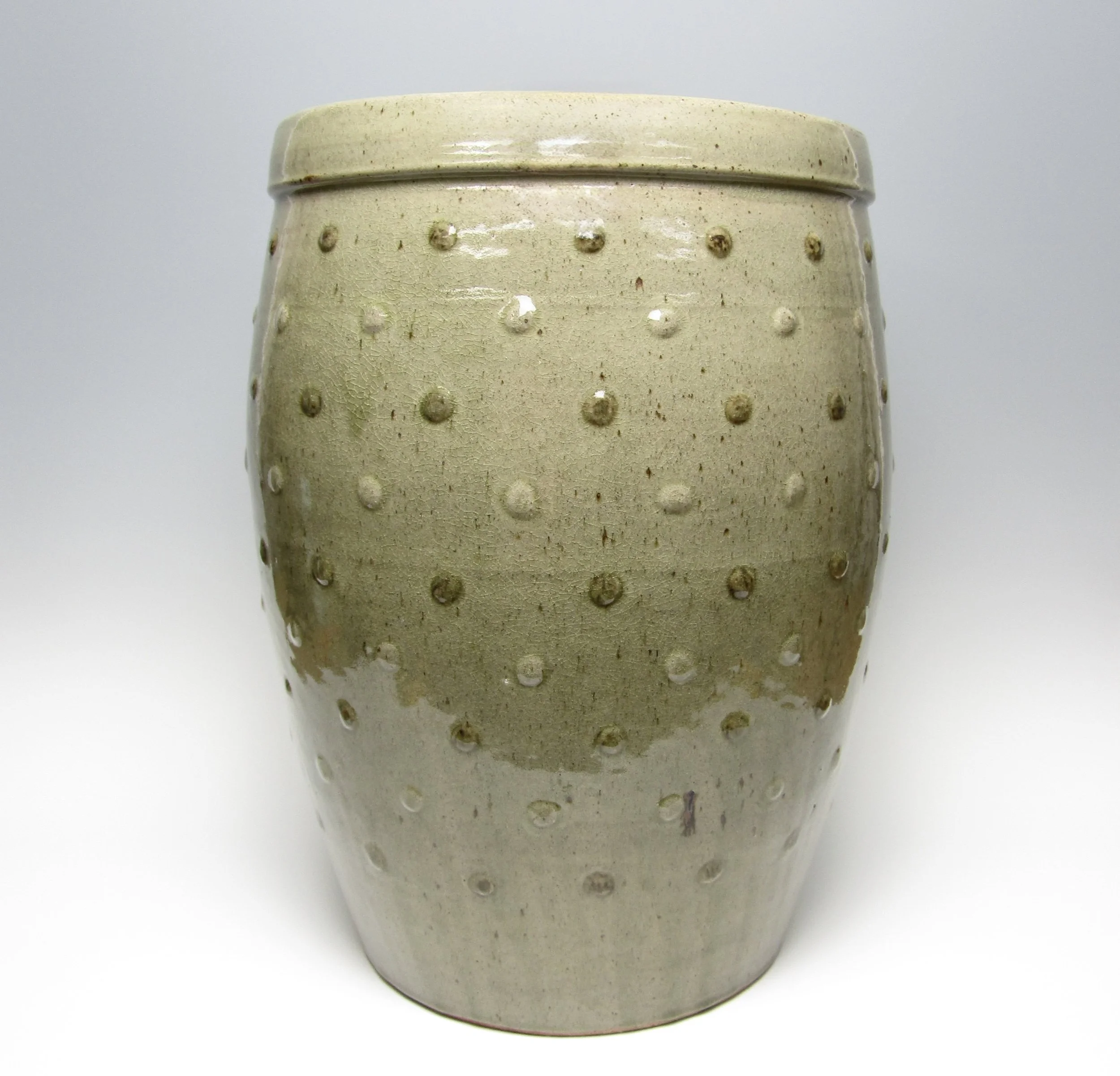 87. Large Planter with local VT clay and a wood ash celadon glaze', ceramic by Britton Blanchard