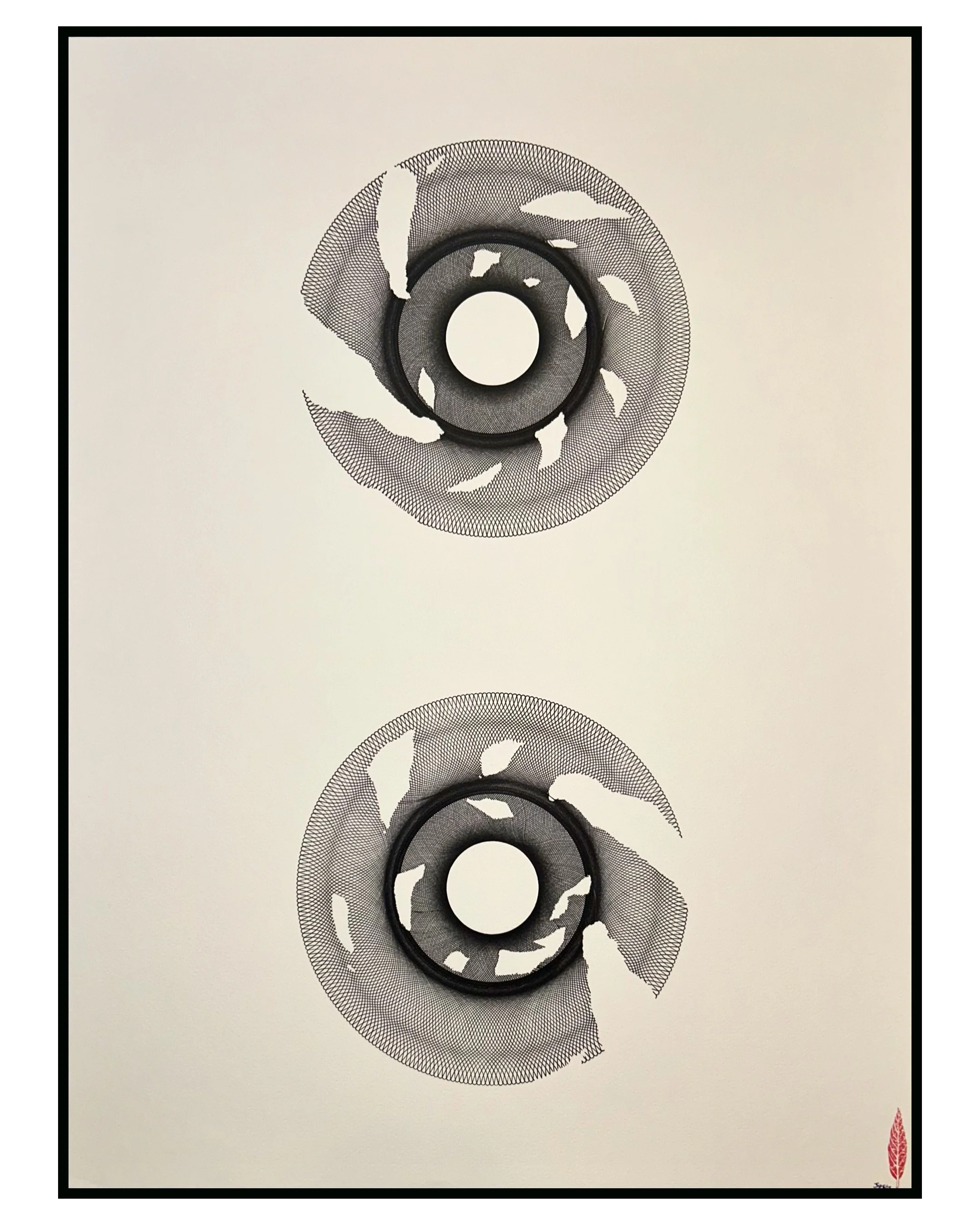 98. 'Fossils', Felt-tip ink pen, watercolor paper by Jay Gilbert