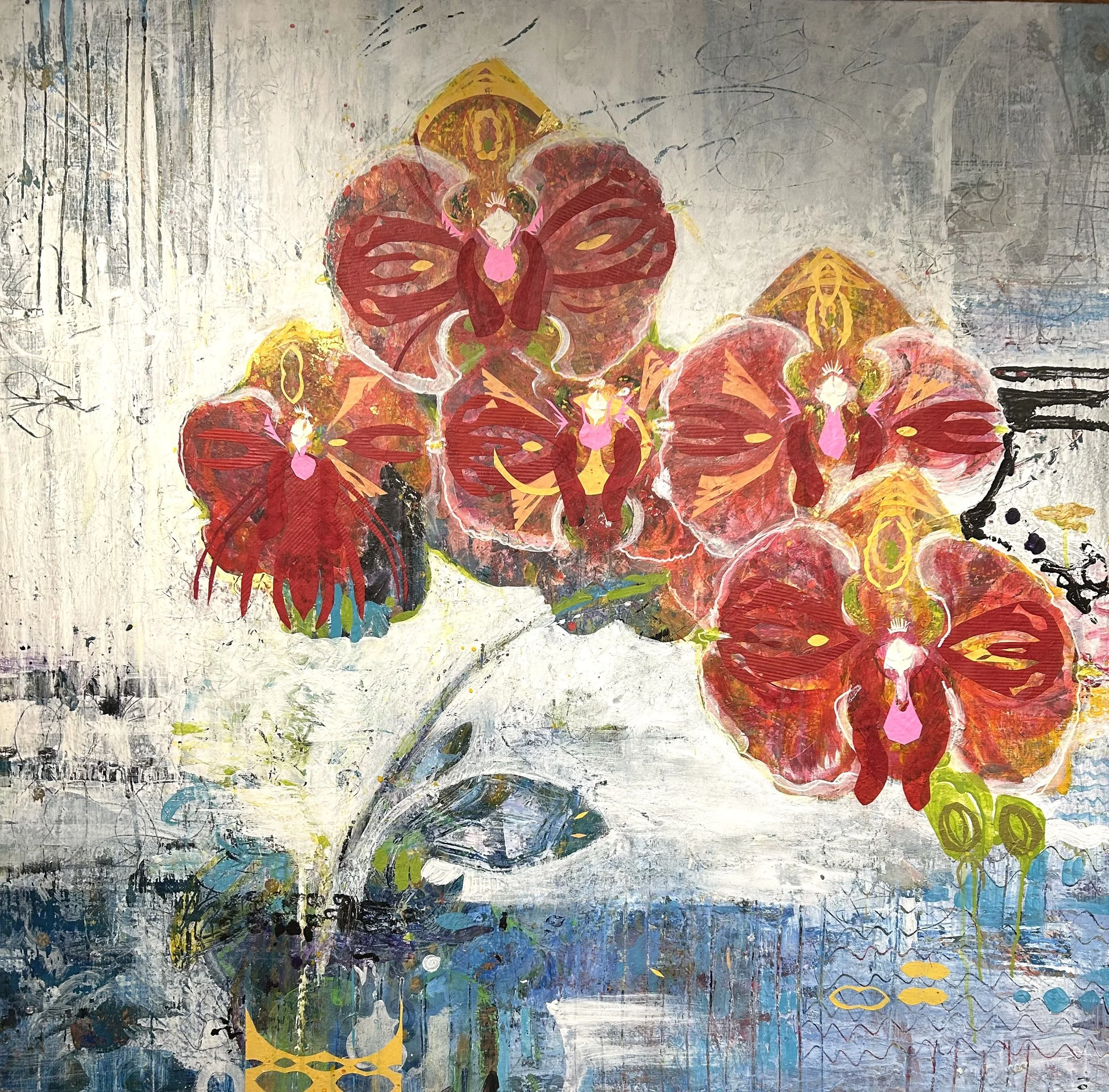 47. 'Hot House Flora', Mixed media/collage by Beth Kendrick