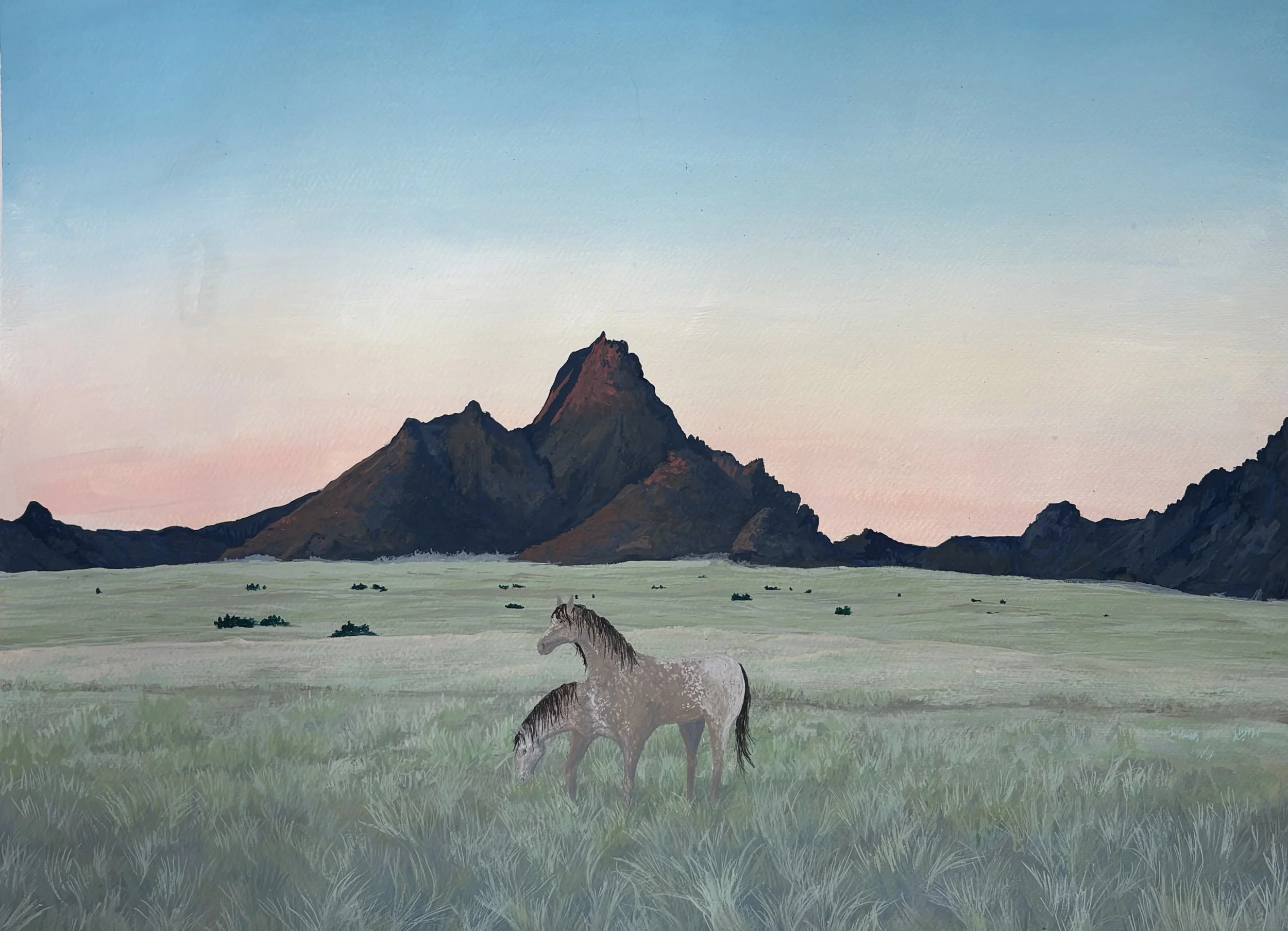 94. 'Double Header', Acryla Gouache by Rose Castor
