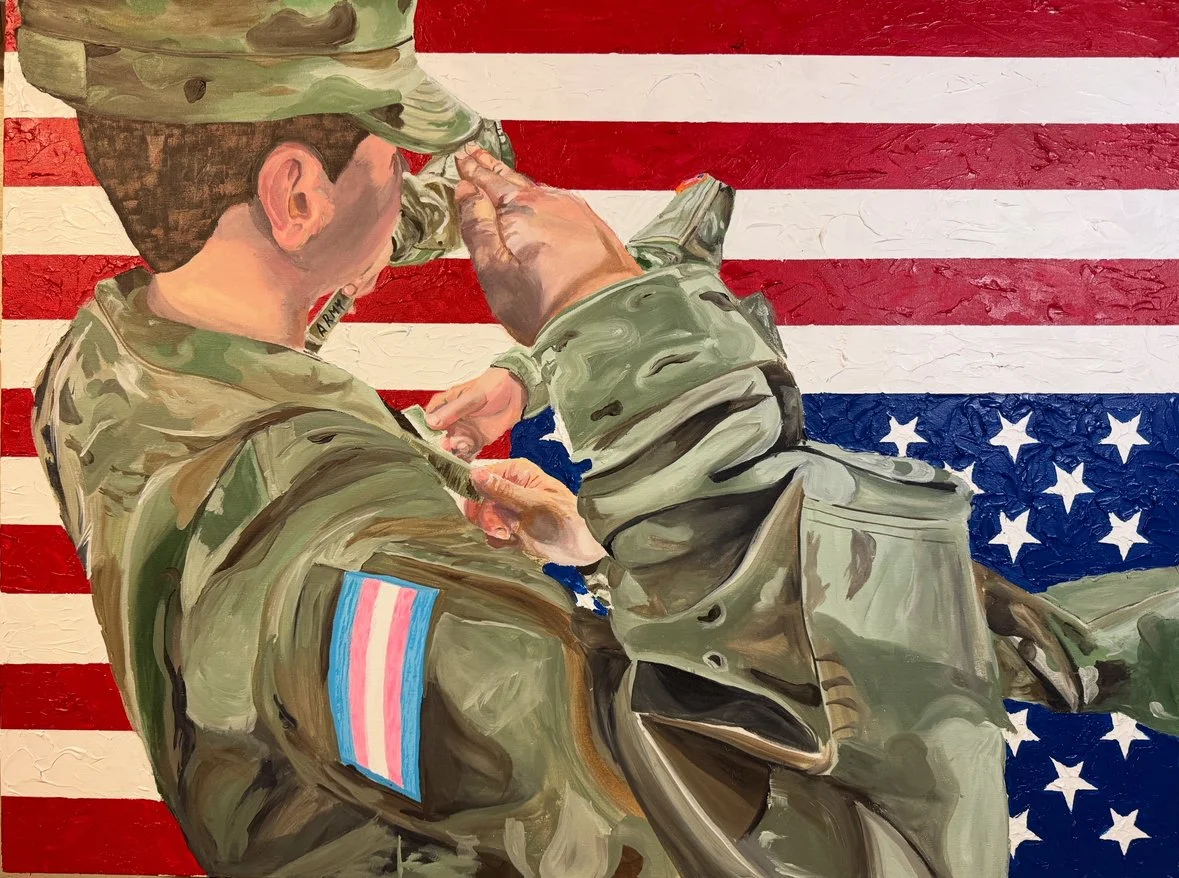 115. 'Stripped Soldier', Acrylic on canvas by Nina Dapolito