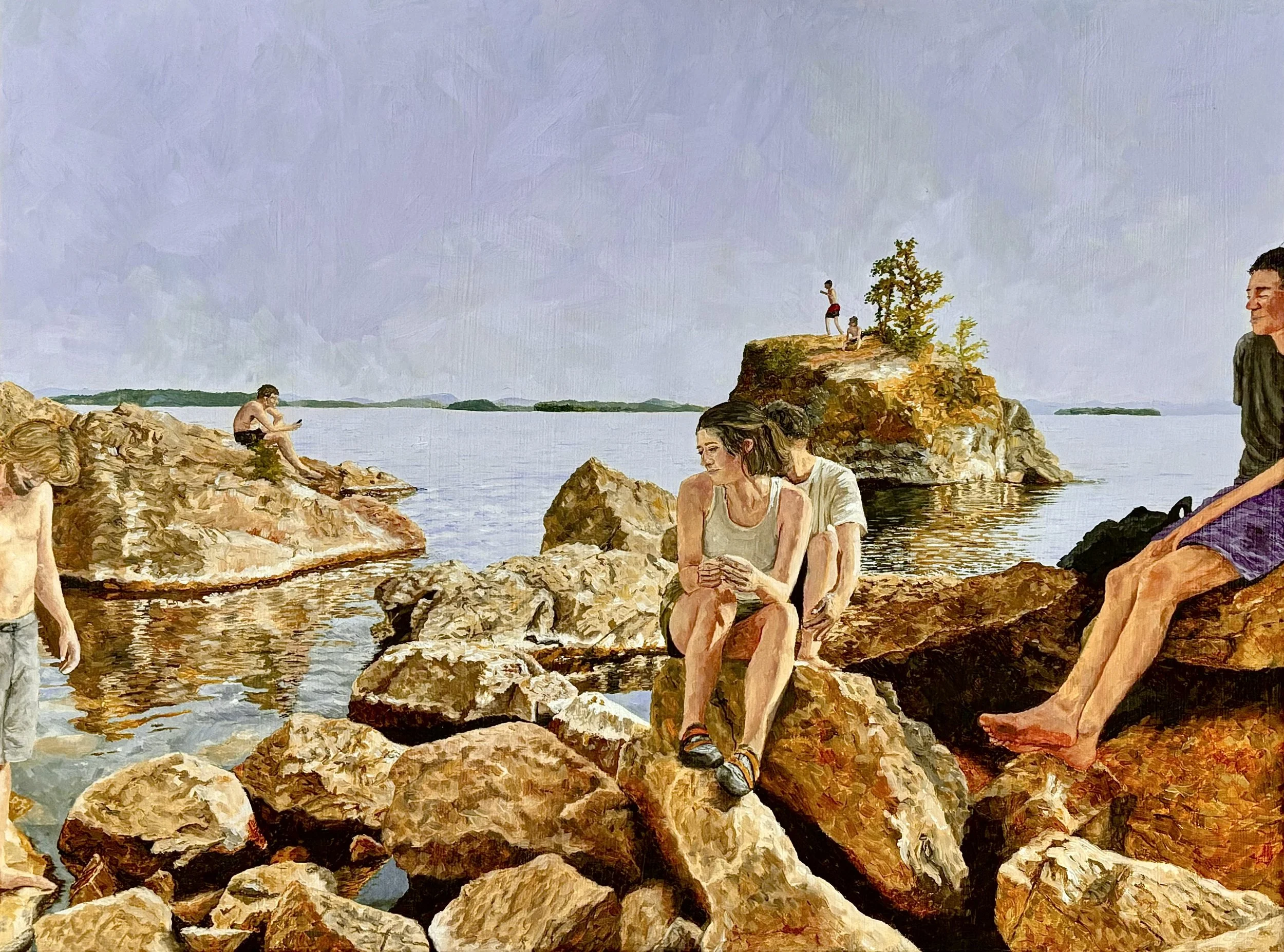 85. 'Lone Rock Point', Oil Painting by Mari Rosenbluth