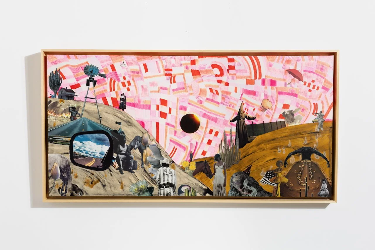83. 'Apocalypse Barbie', collage, acrylic, ink, spray paint, oil on canvas by Vanessa Compton