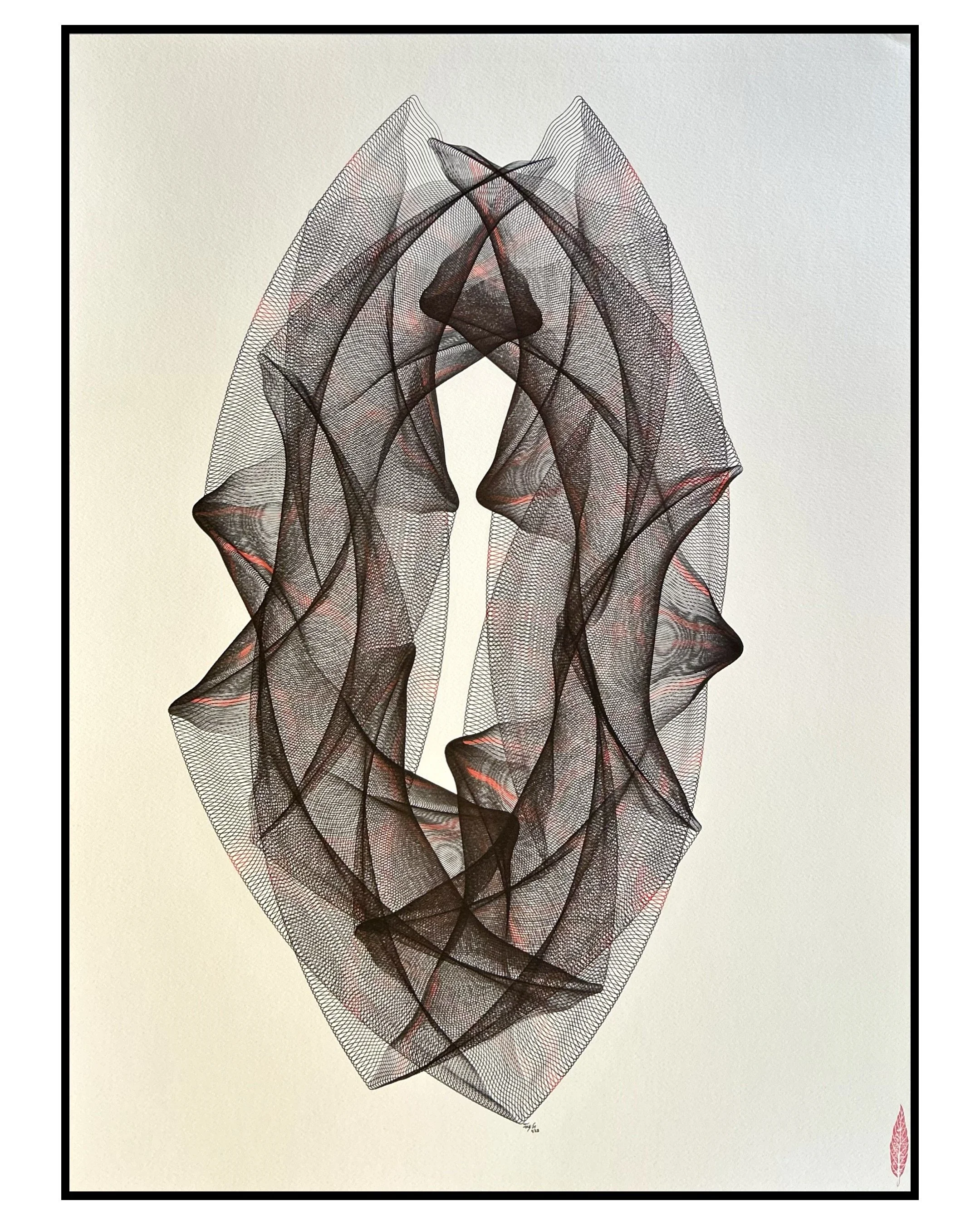 99. 'Streaked Vessel', Felt-tip ink pen, watercolor paper by Jay Gilbert
