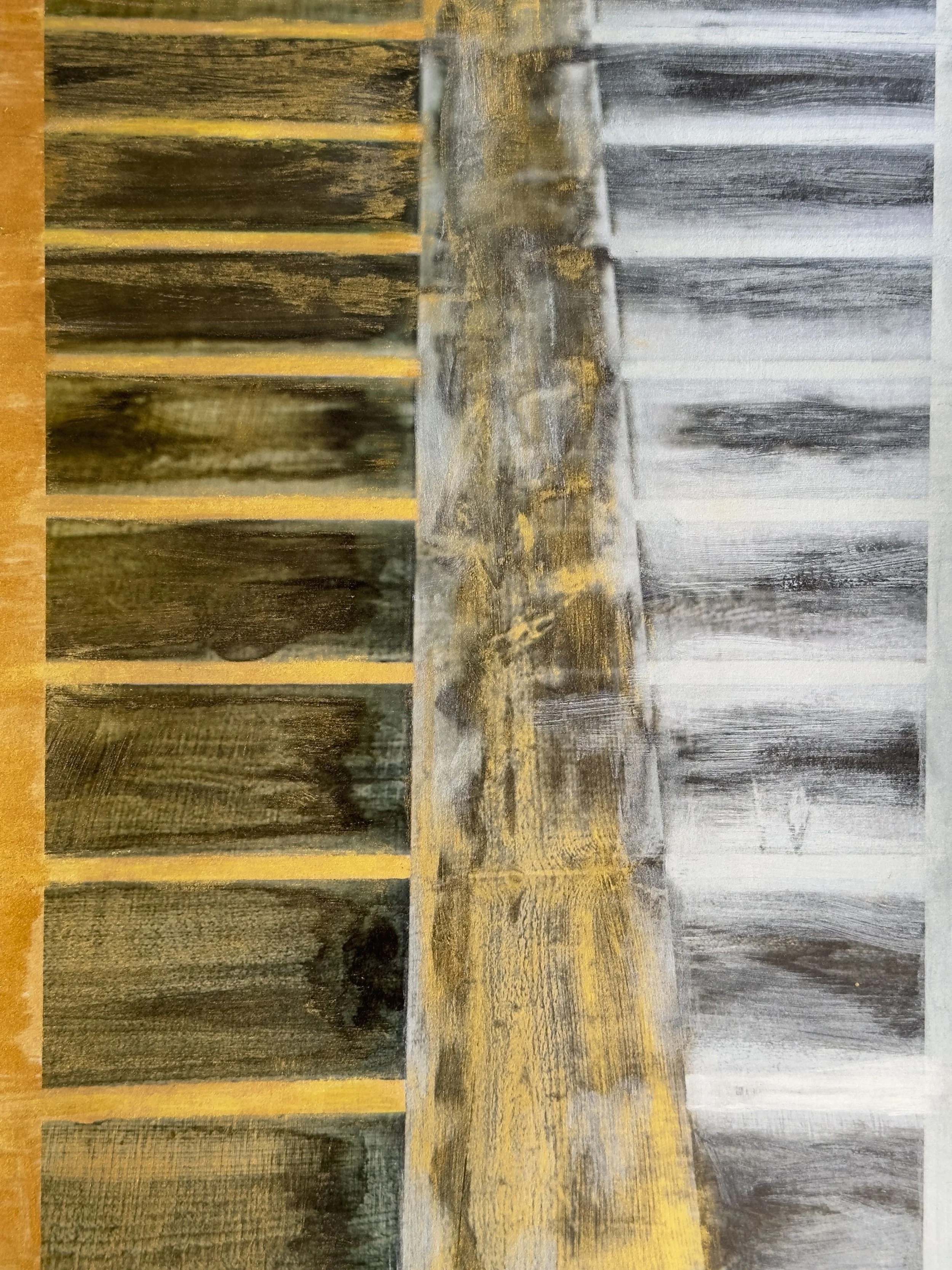 130. 'Light 1', Pigmentedink print with iridescent oil pastels by Peg Harrigan