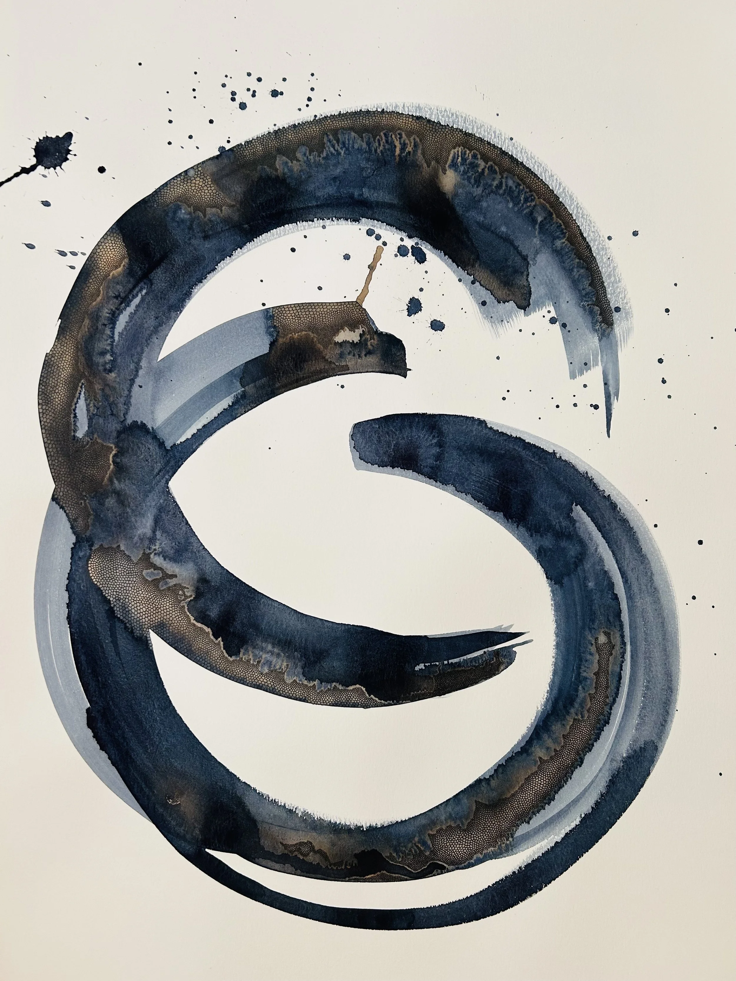 79. 'Untitled', Indigo, pinecone ink, and pen on paper by Lucy Rollins