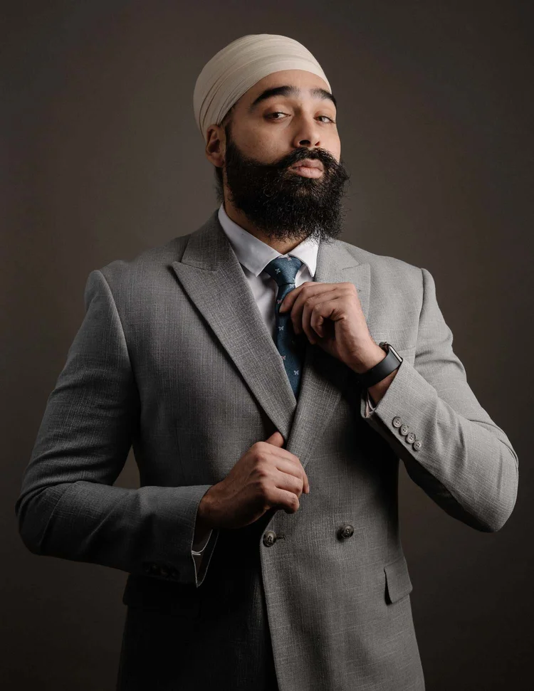 Executive portrait in gray suit