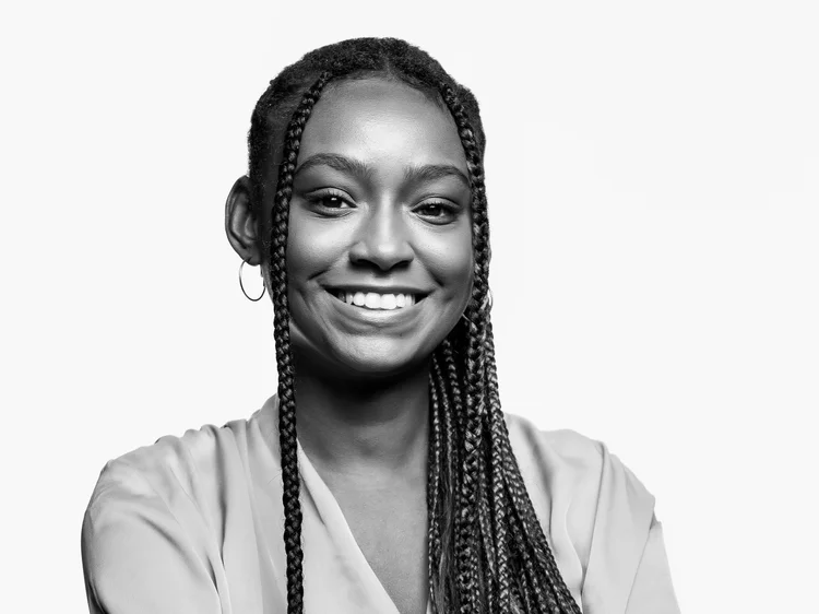 Black and white corporate headshot