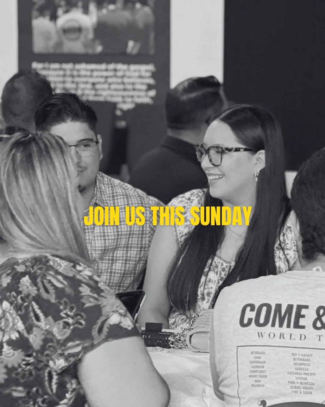 We&rsquo;d love to see you this Sunday! 🙌
Come worship with us, hear God&rsquo;s Word, and grow in community. 

&iexcl;Te esperamos este domingo! 🙌
Ven a adorar con nosotros, escuchar la Palabra y crecer juntos en comunidad. 

Servicio en Espa&ntil