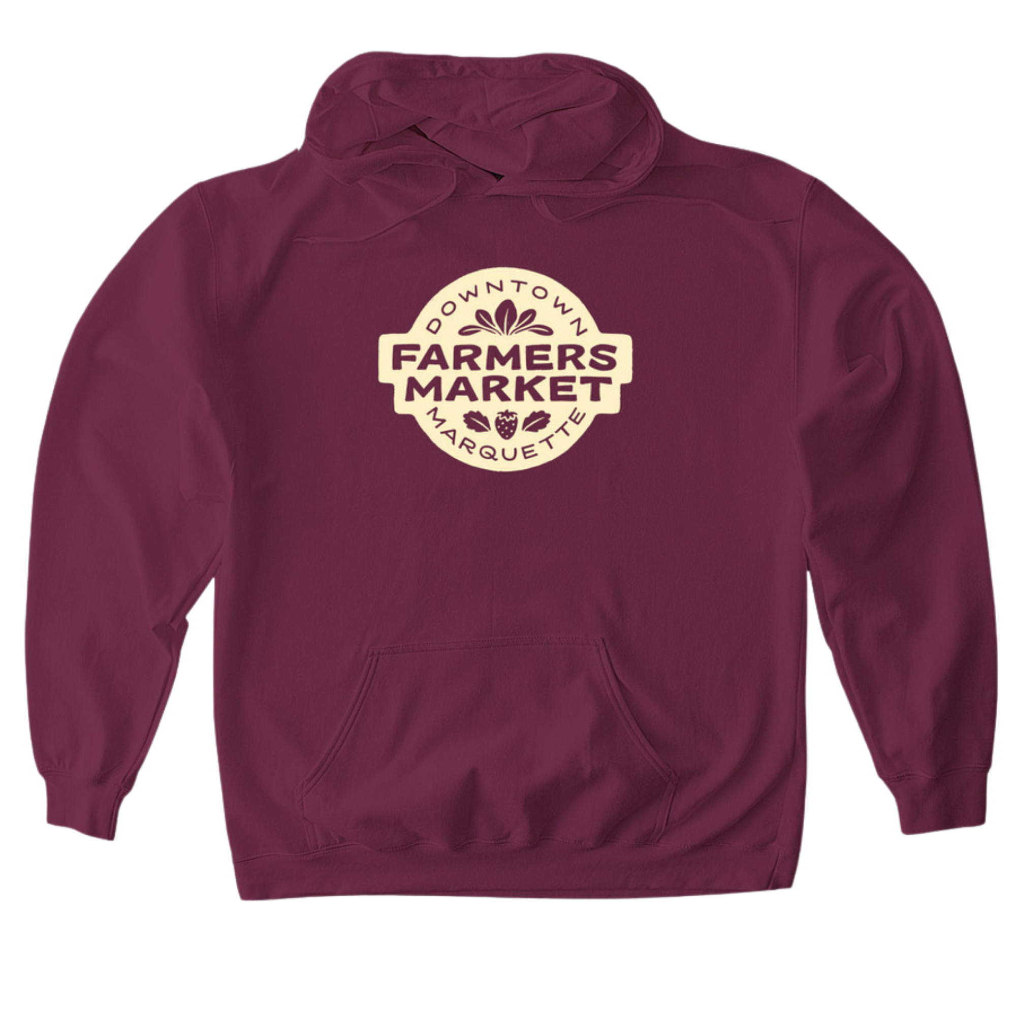 Downtown Marquette Farmers Market  red hoodie