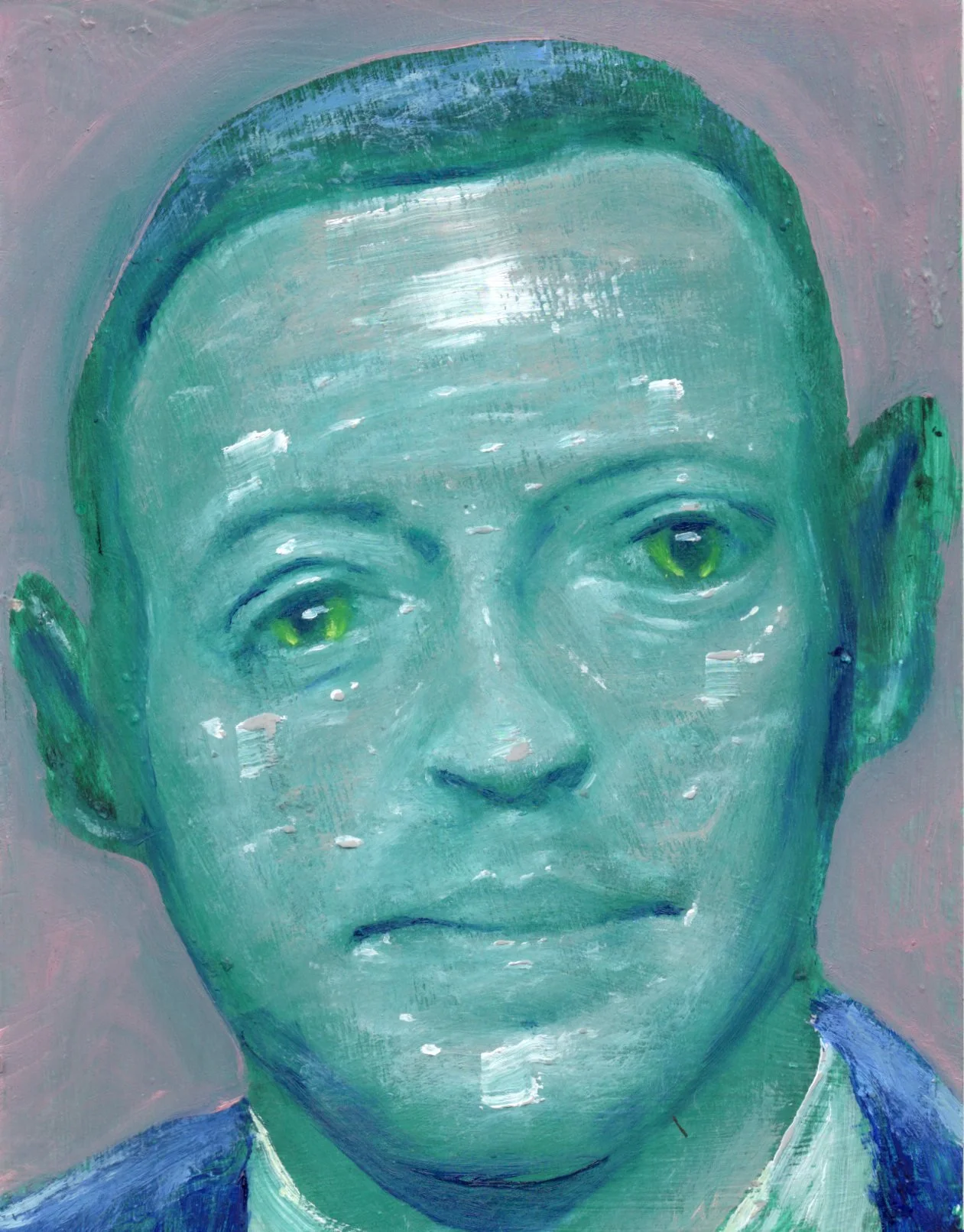 Mark Zuckerberg 07/50, 2025, 5.4"x4.6", Oil on card stock, Available for purchase