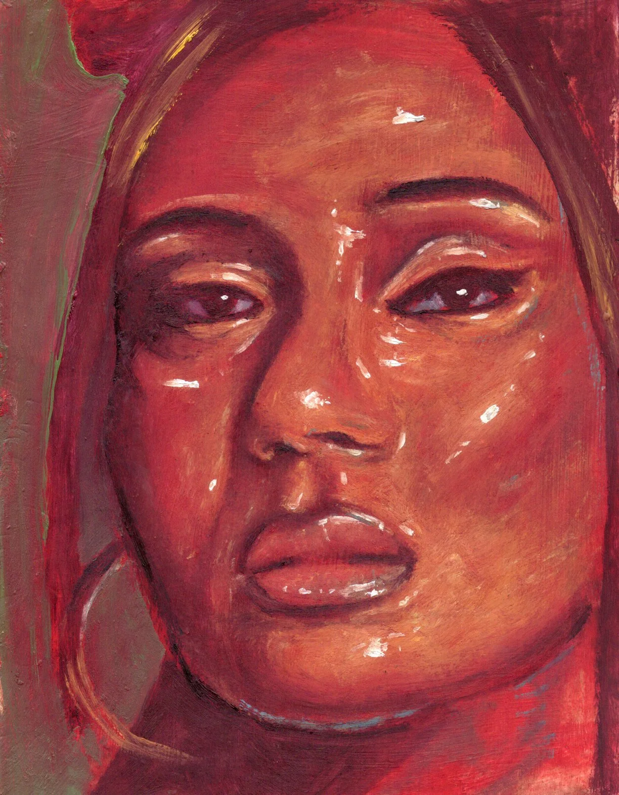 Molly 11/50, 2025, 5.4"x4.6", Oil on card stock, Available for purchase
