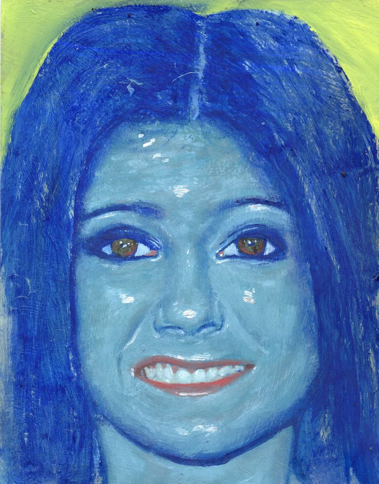 Kylie Jenner 25/50, 2025, 5.4"x4.6", Oil on card stock, Available for purchase