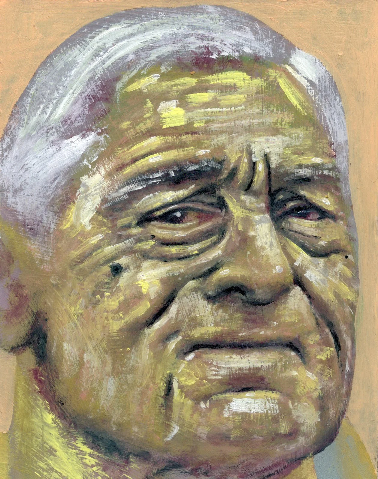 Robert De Niro 08/50, 2025, 5.4"x4.6", Oil on card stock, Available for purchase