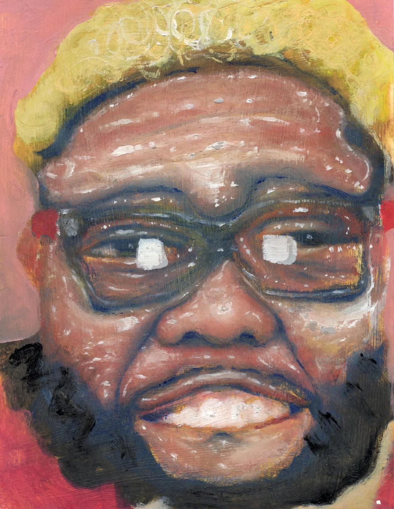 Druski 03/50, 2025, 5.4"x4.6", Oil on card stock, Available for purchase