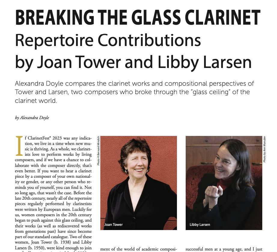 Libby Larsen Joan Tower article