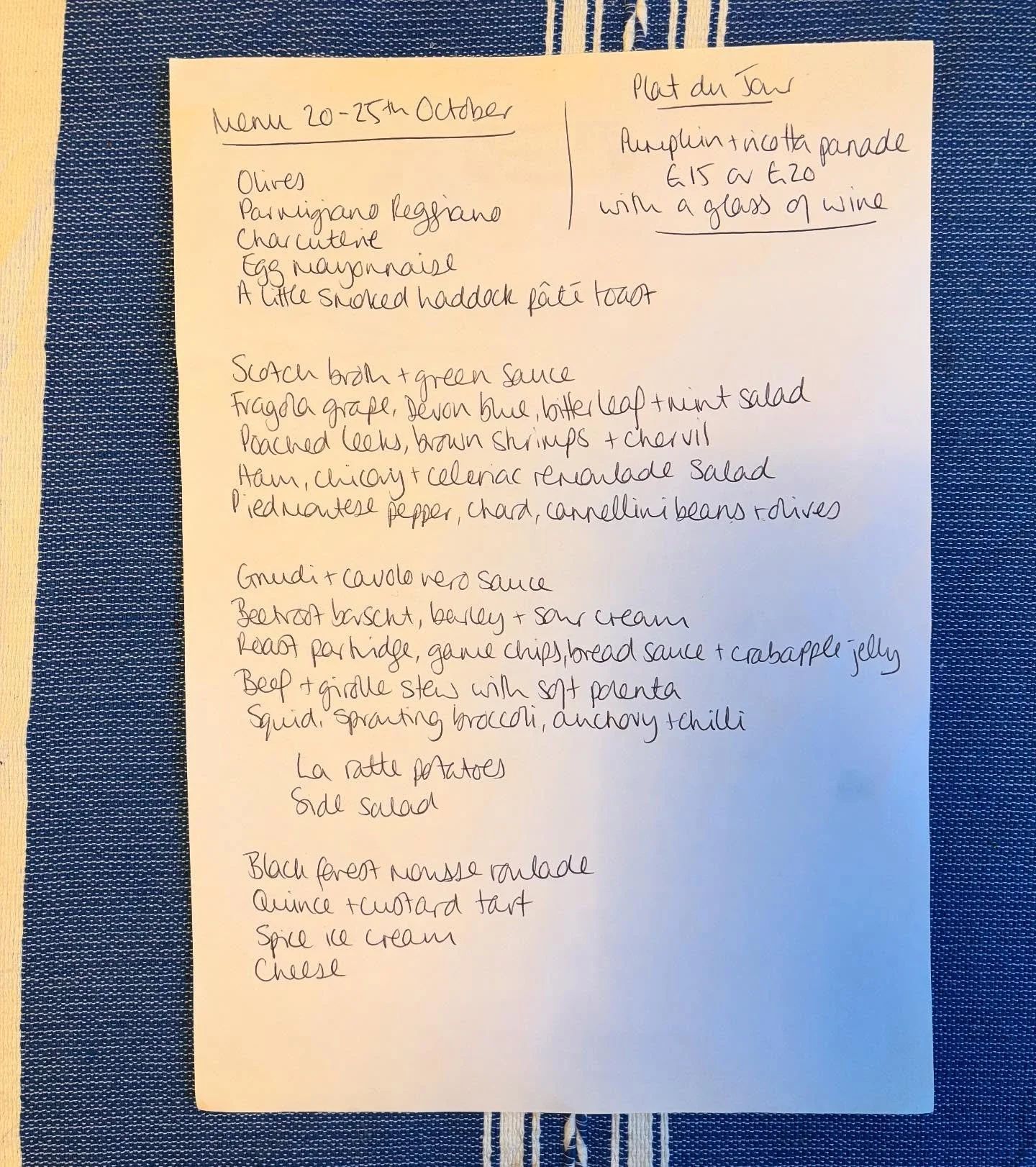 Here is our menu for the coming week. Very much embracing the delicious roots coming into season thick and fast now. As ever, you can book a table by clicking the reserve button in our bio or by calling us on 020 8091 2108.